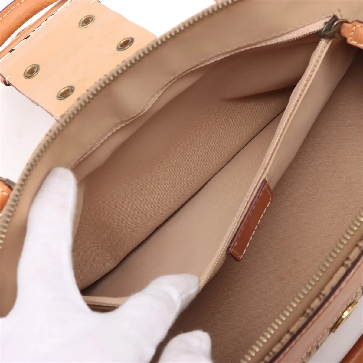Street Chic Canvas x Leather Handbag Beige — view 8