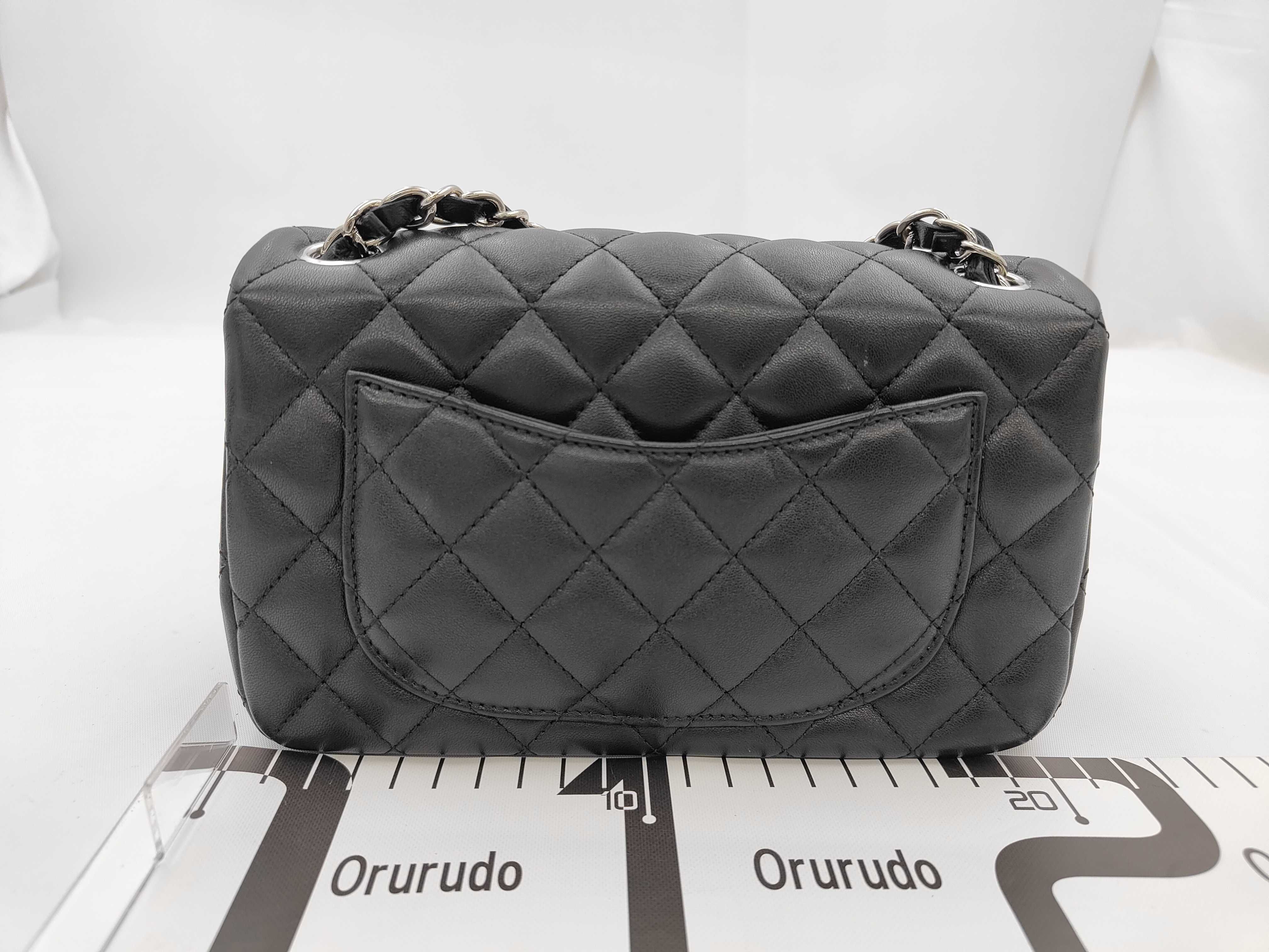 Mini Matelassé Chain Shoulder Bag, Lambskin, Black — view 2