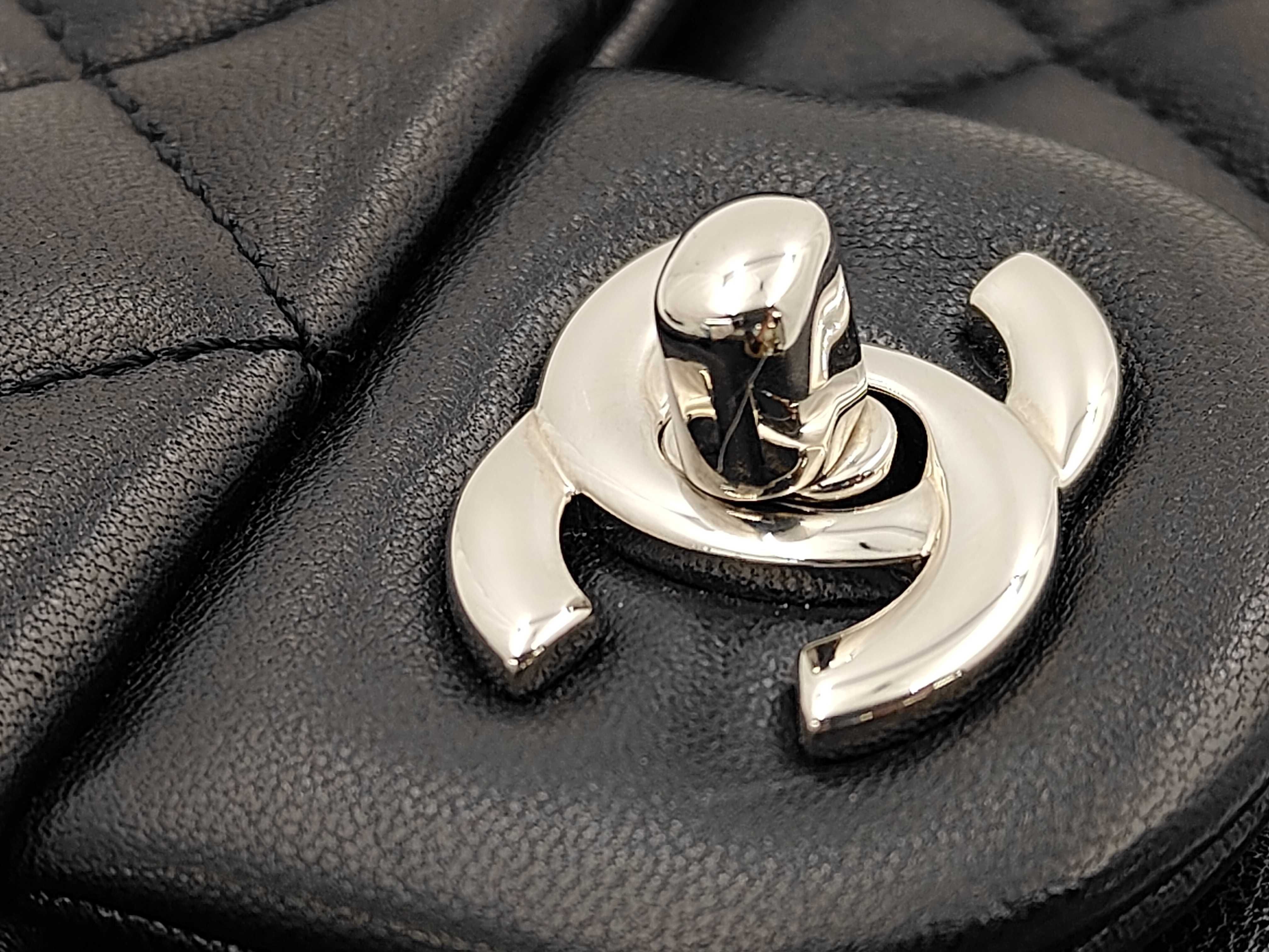 Mini Matelassé Chain Shoulder Bag, Lambskin, Black — view 15