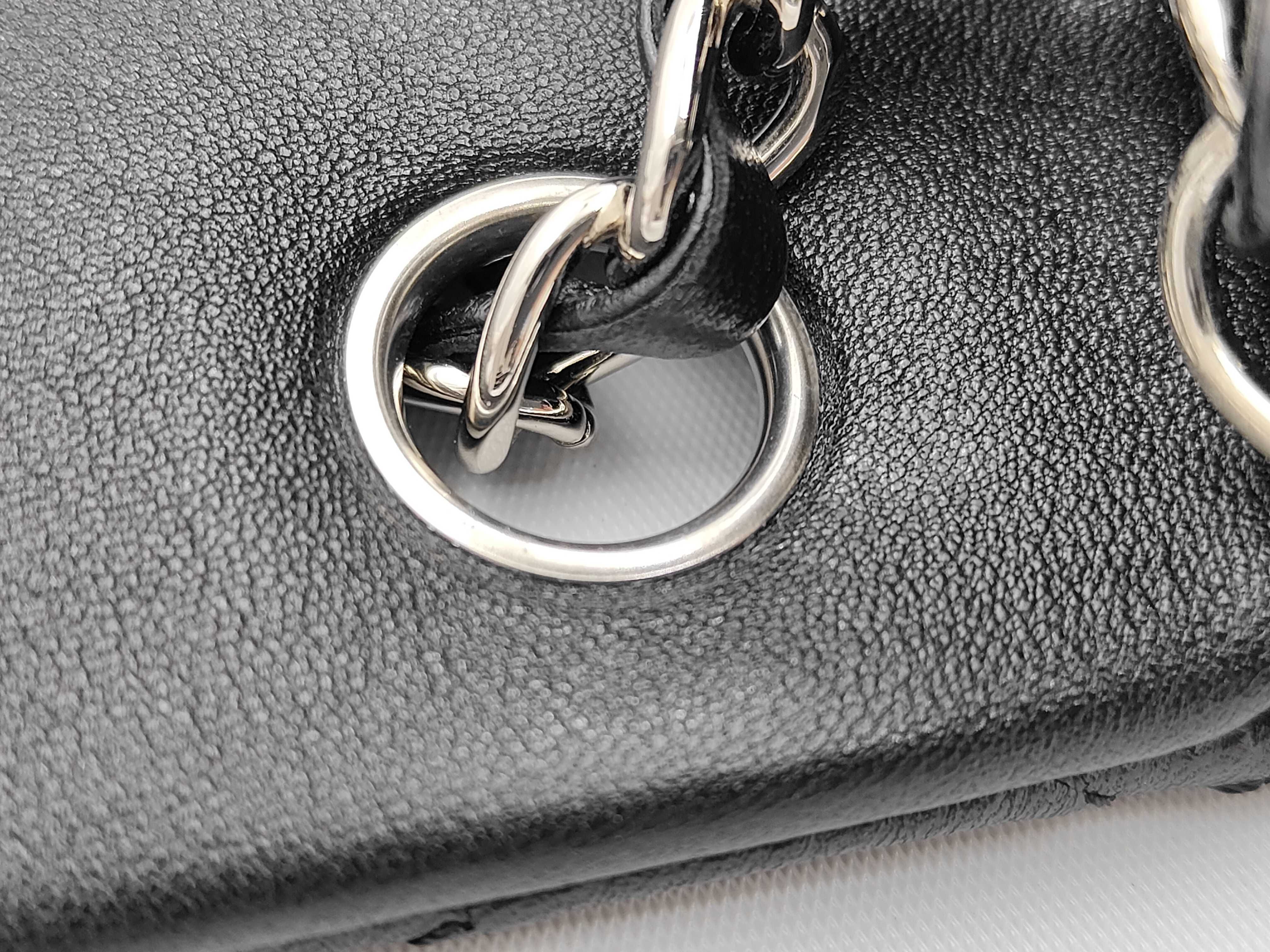 Mini Matelassé Chain Shoulder Bag, Lambskin, Black — view 7