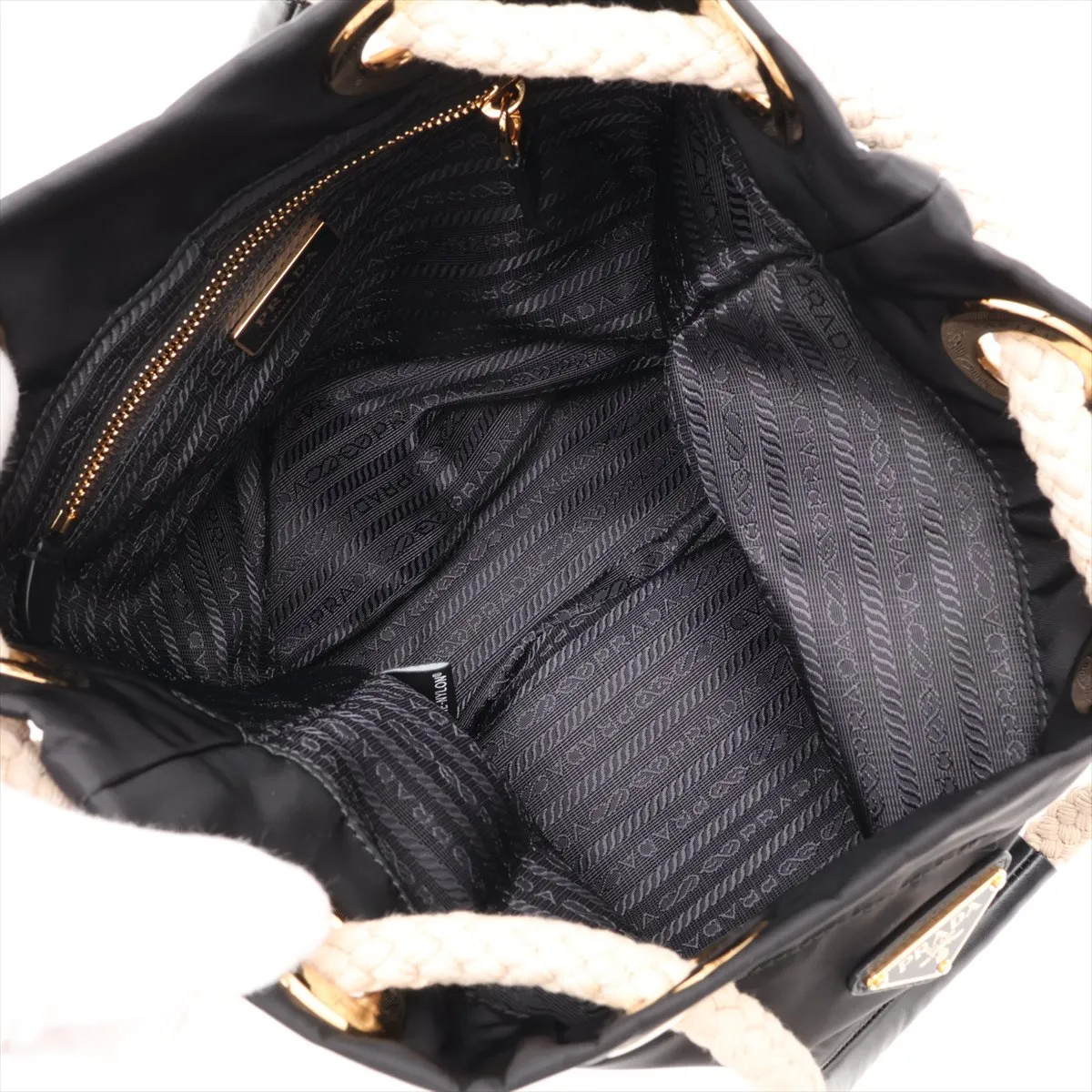 Tessuto Mariner Small Nylon Shoulder Bag, Black — view 7