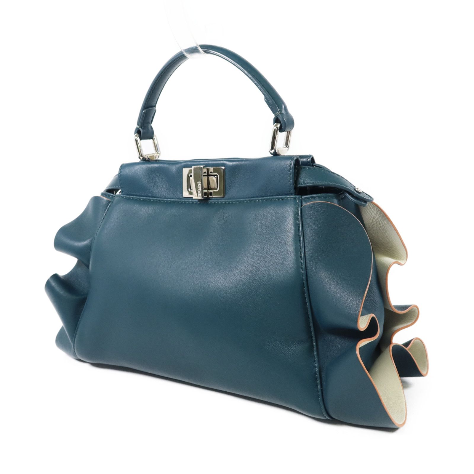 Peekaboo Wave Silver Hand-handed Bag For Shoulders And Backs 2way Should, Green — view 3