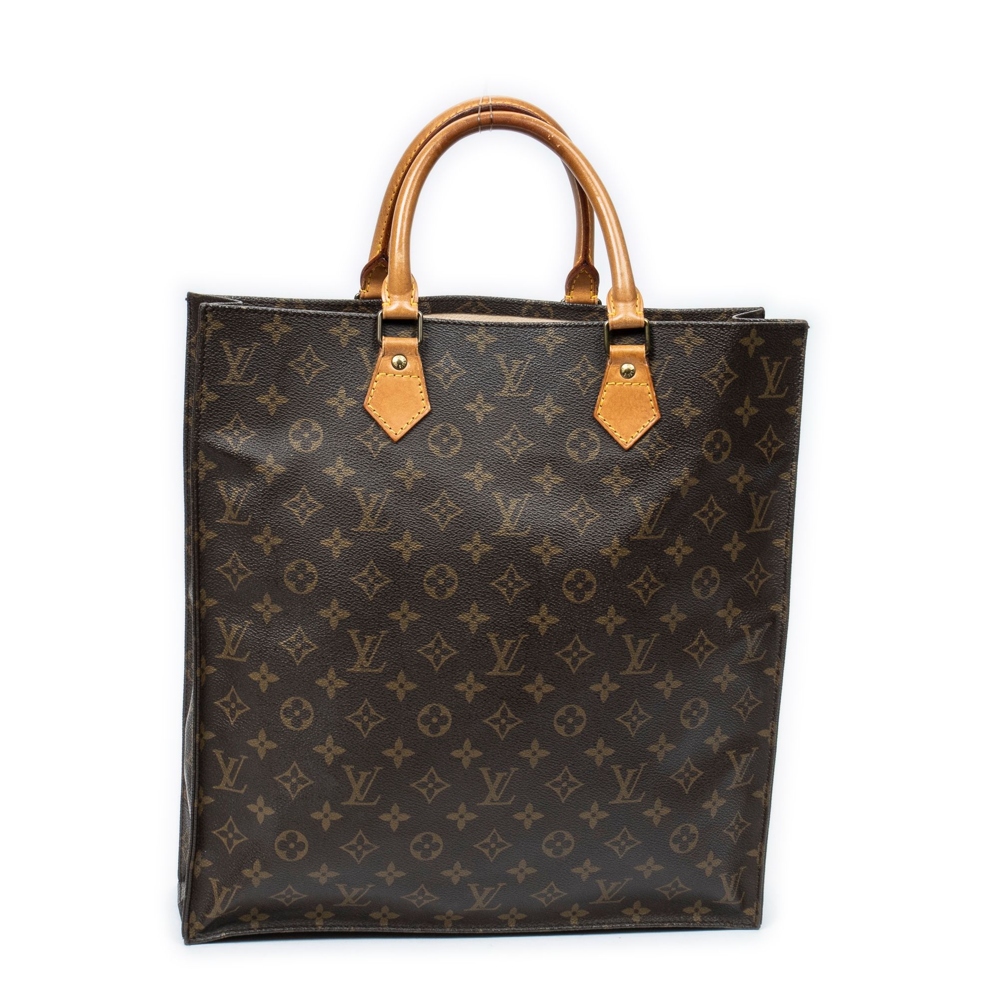 Sac Plat Brown Monogram Canvas Golden Brass — view 5