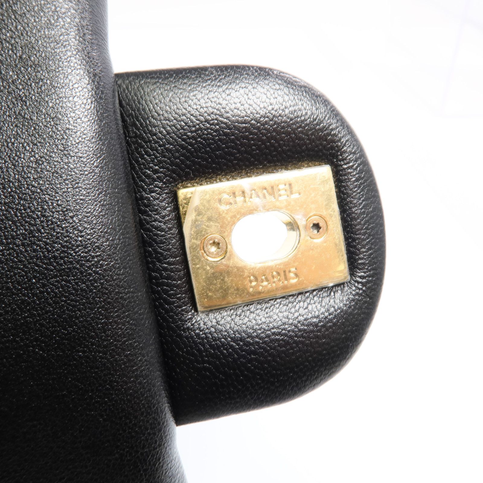 Black Cowhide Leather Chain Shoulder Bag Calfskin (cowhide) — view 11