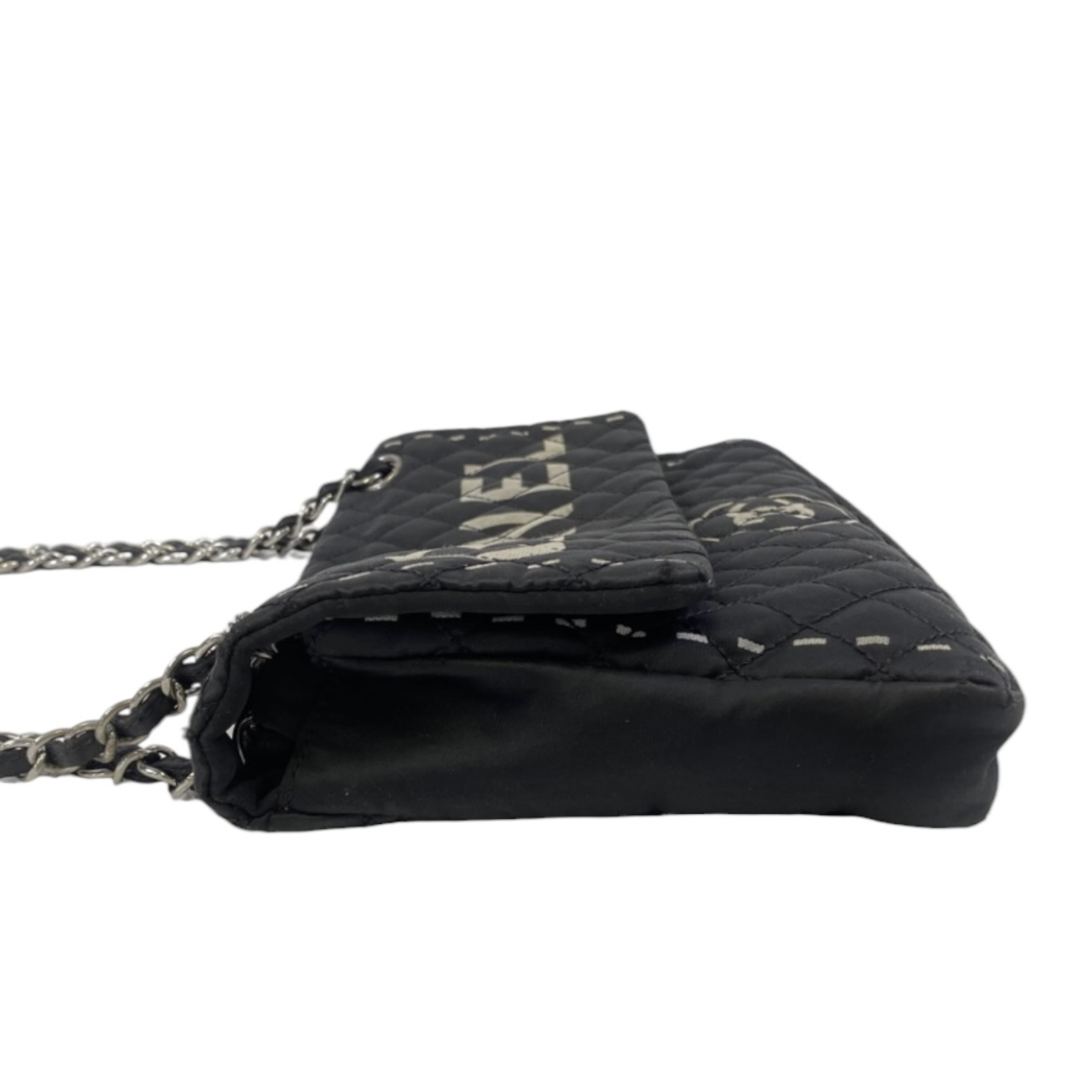 Shoulder Bag, Matelassé Logo Bag, 2-way Chain Shoulder Bag, Turnlock, Black, Silver Hardware, 12000042 Shoulder Bag — view 4