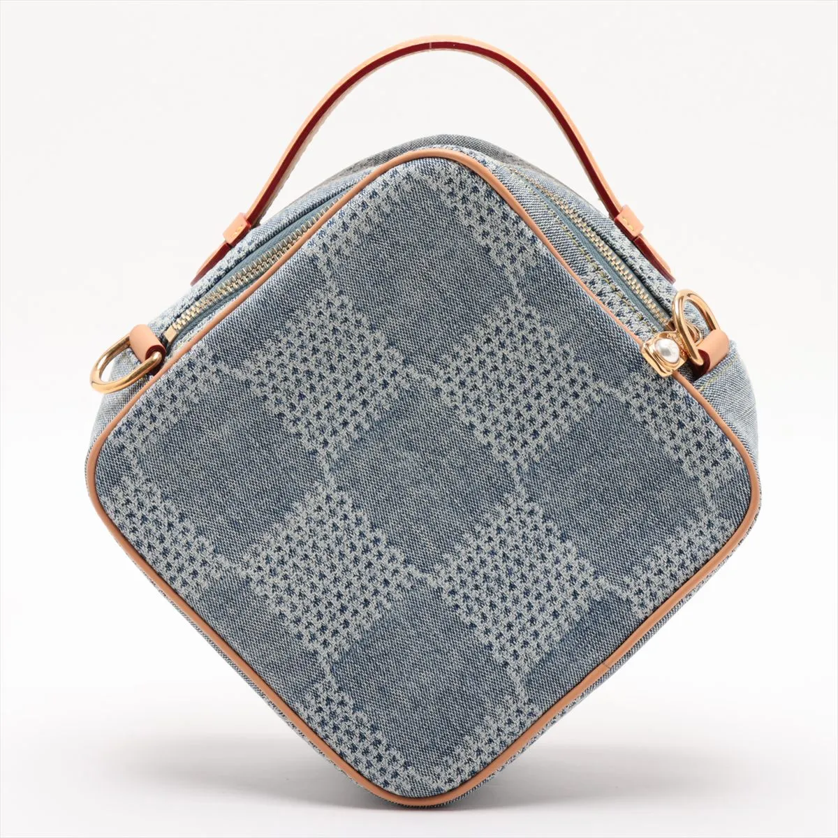 Damier Denim 3D Chess Messenger Bag N40706 Black x Brown (RFID detected) — view 2