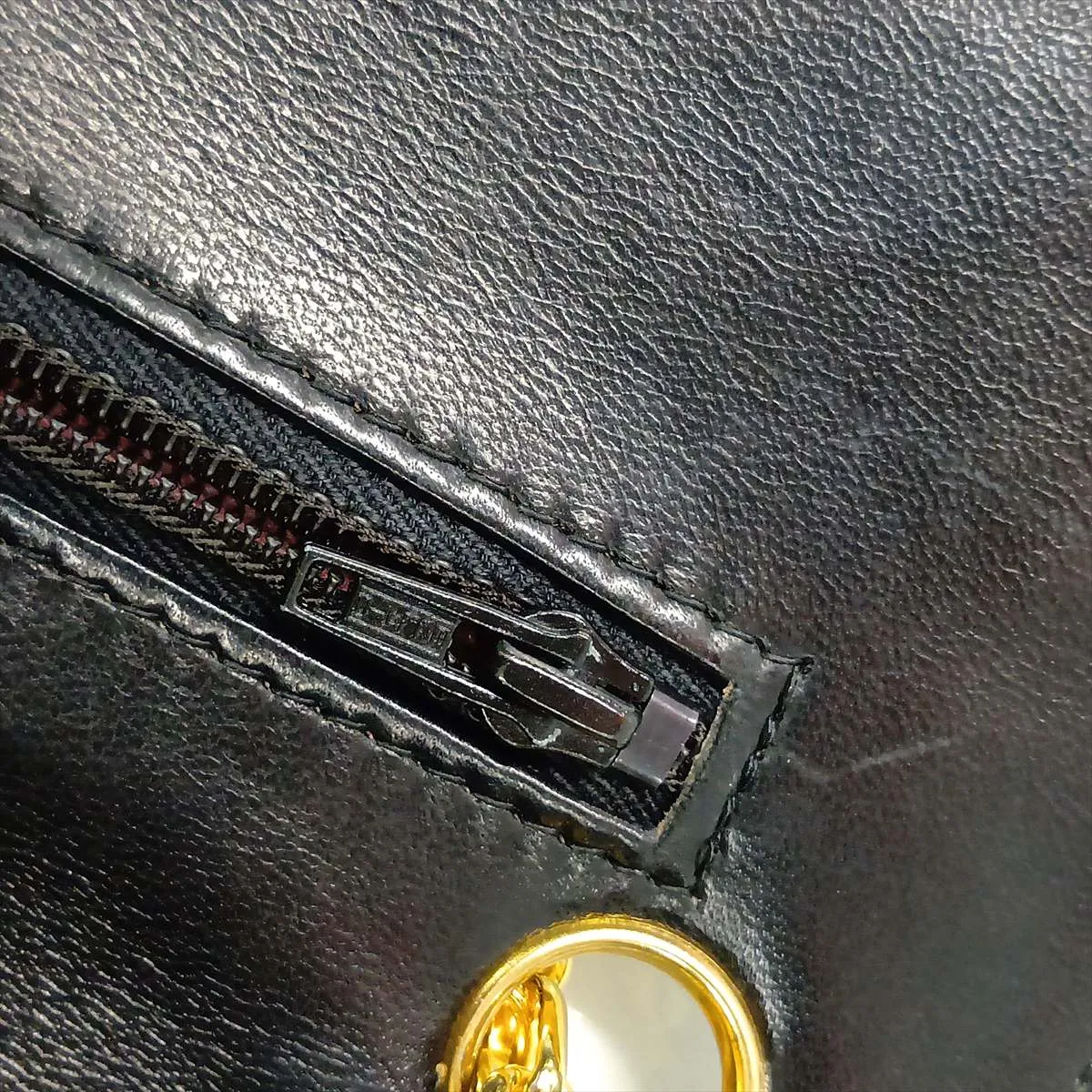 Matelassé Lambskin Double Flap Double Chain Bag, Black with Gold Hardware, No Zipper Pull — view 13