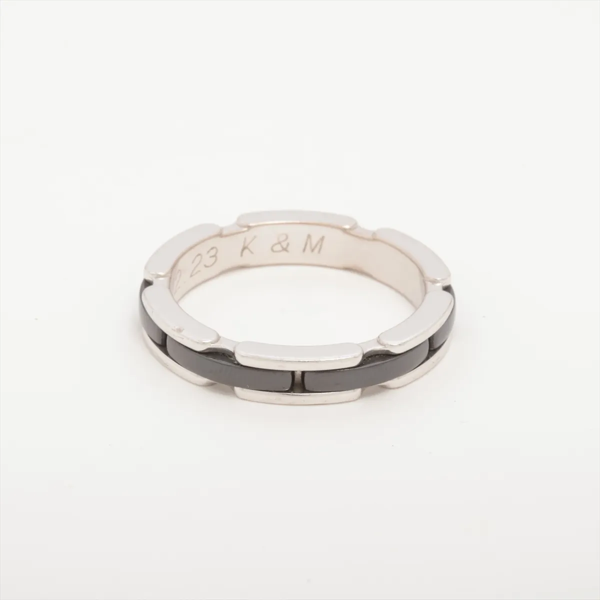 Ultra Ring, 750 (WG) x Ceramic, 6.7g, Size 61, Initials, 20R00748, Dents, Scratches. — view 2