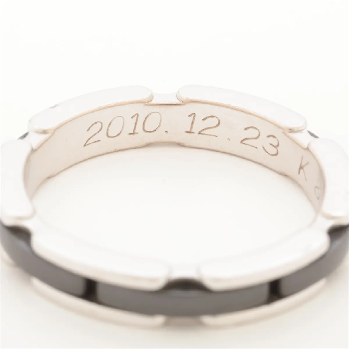Ultra Ring, 750 (WG) x Ceramic, 6.7g, Size 61, Initials, 20R00748, Dents, Scratches. — view 3