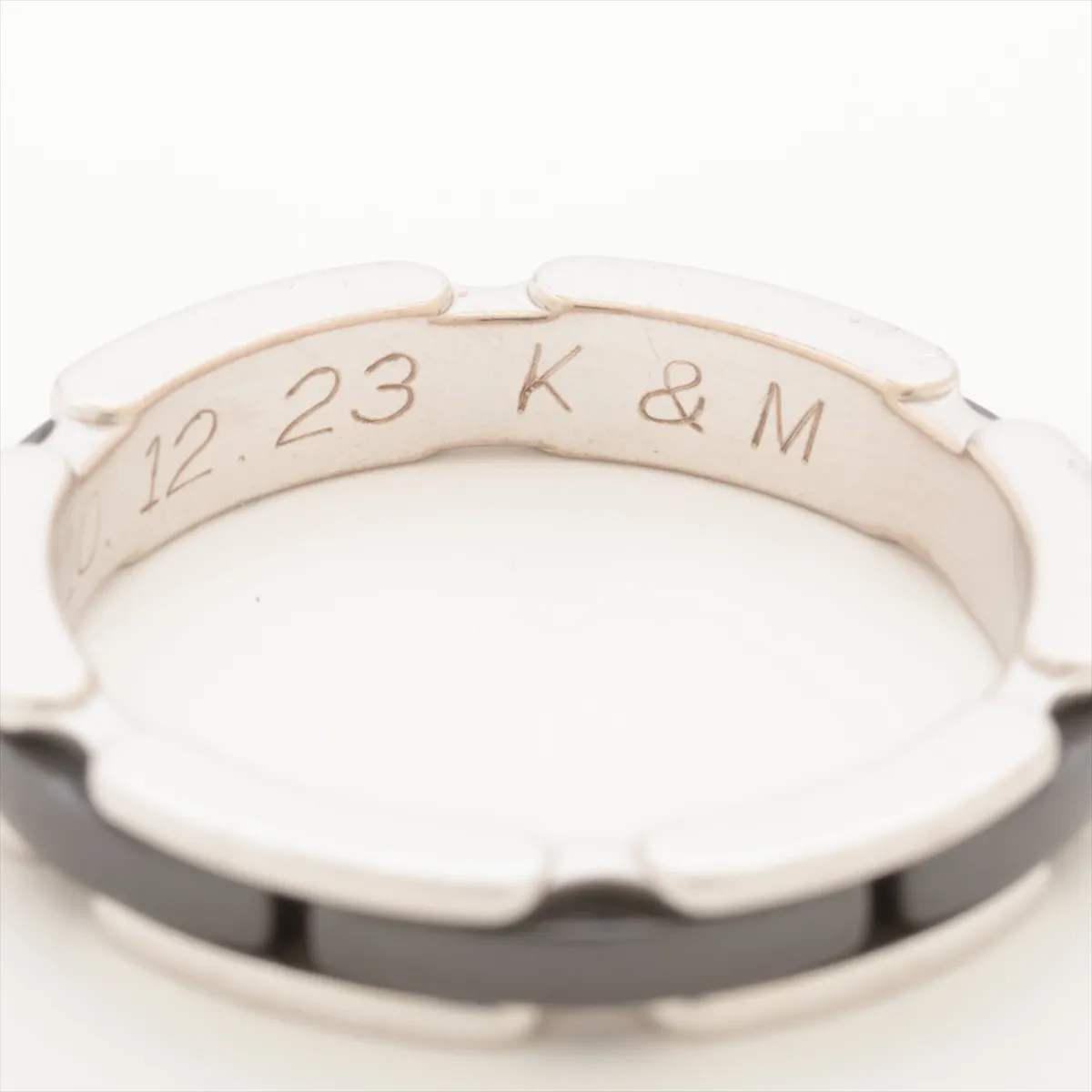 Ultra Ring, 750 (WG) x Ceramic, 6.7g, Size 61, Initials, 20R00748, Dents, Scratches. — view 4