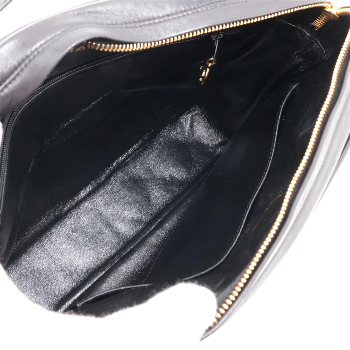 Matelassé Lambskin Shoulder Bag with Fringe, Black with Gold Hardware, 3114159, Series 3 — view 6