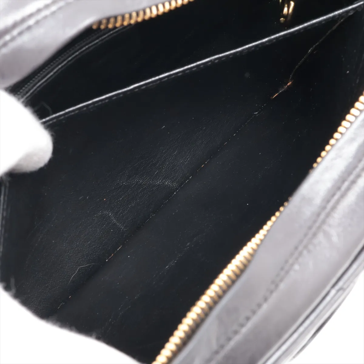 Matelassé Lambskin Shoulder Bag with Fringe, Black with Gold Hardware, 3114159, Series 3 — view 8