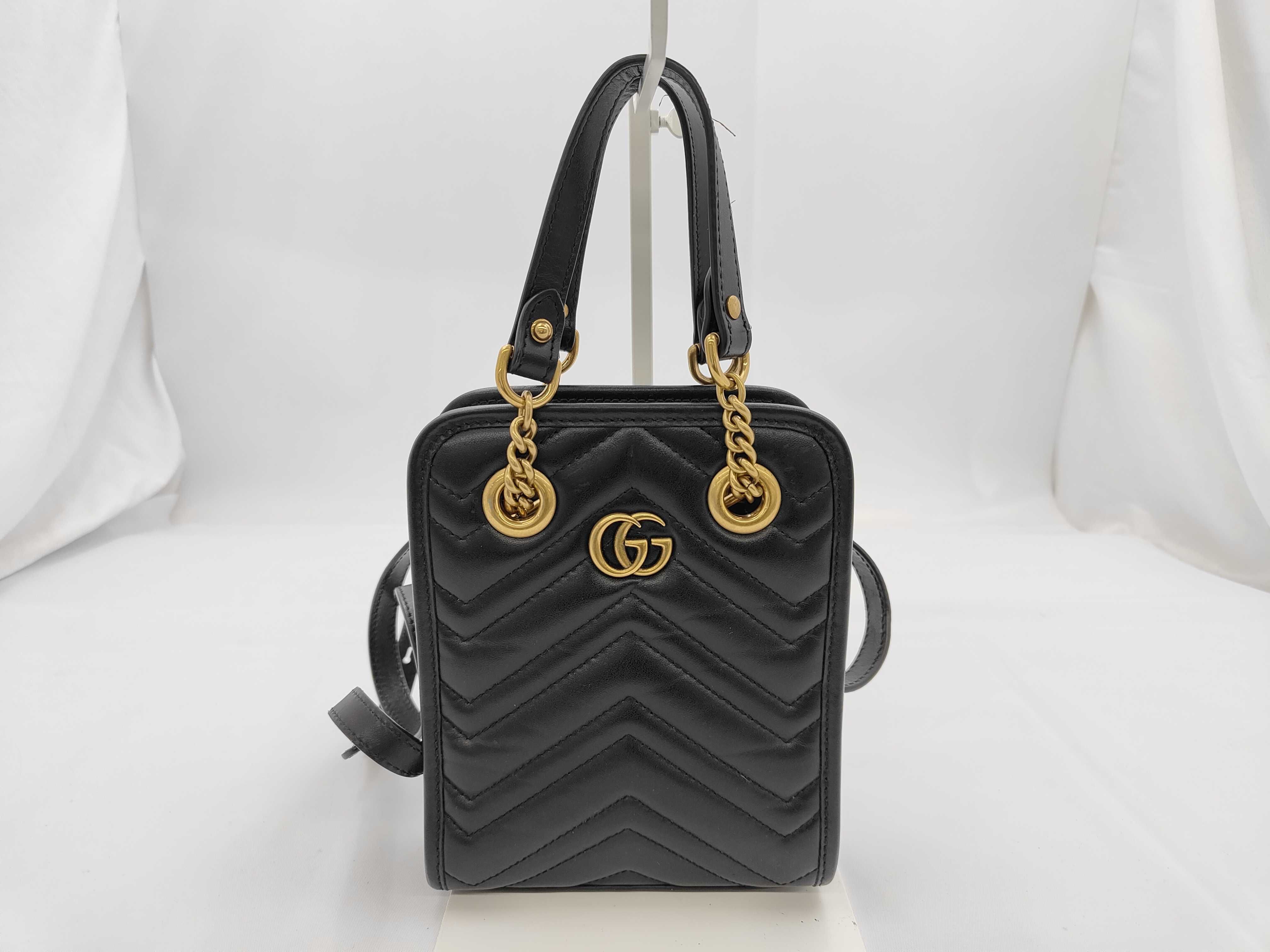 GG Marmont 2-way Shoulder Handbag 696123 Black Bag