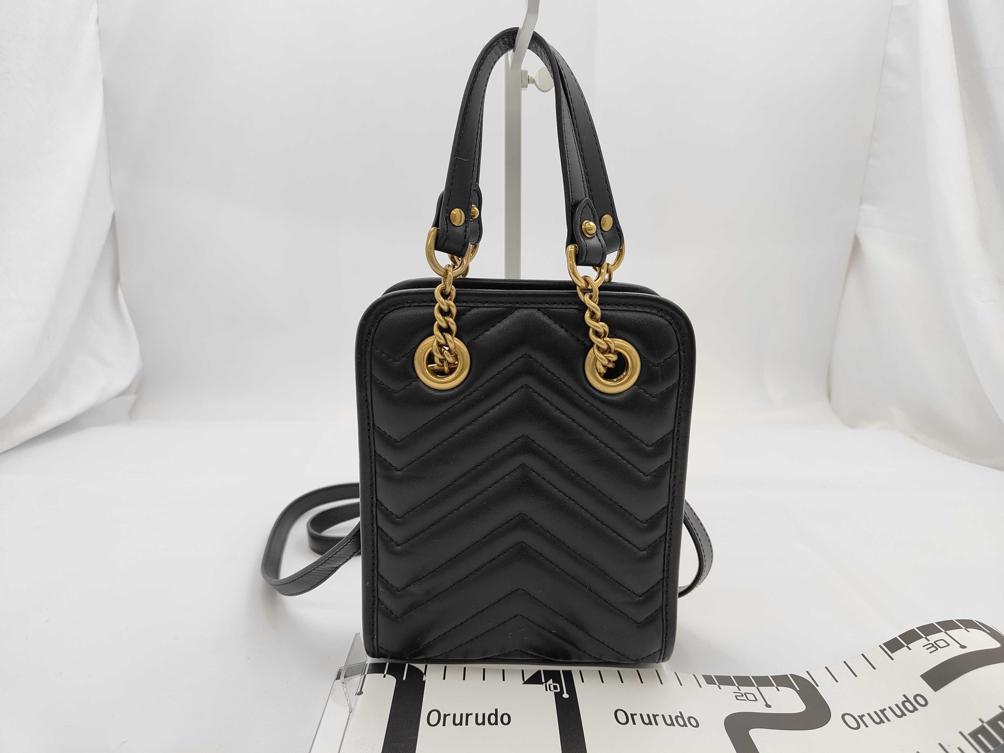 GG Marmont 2-way Shoulder Handbag 696123 Black Bag — view 2