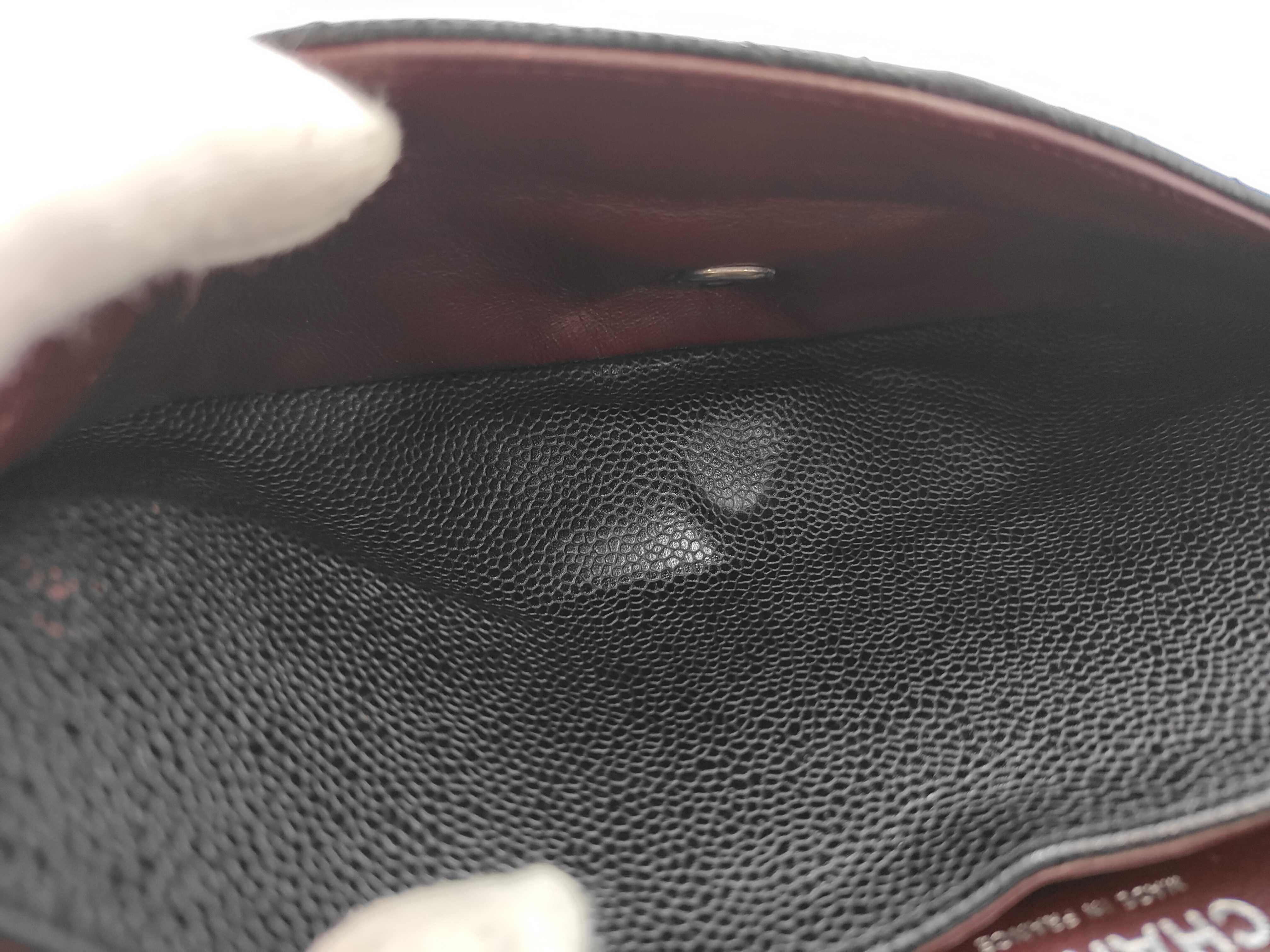 Caviar Skin Black Double Flap Shoulder Bag (Serial Number 25, Series 15) — view 13