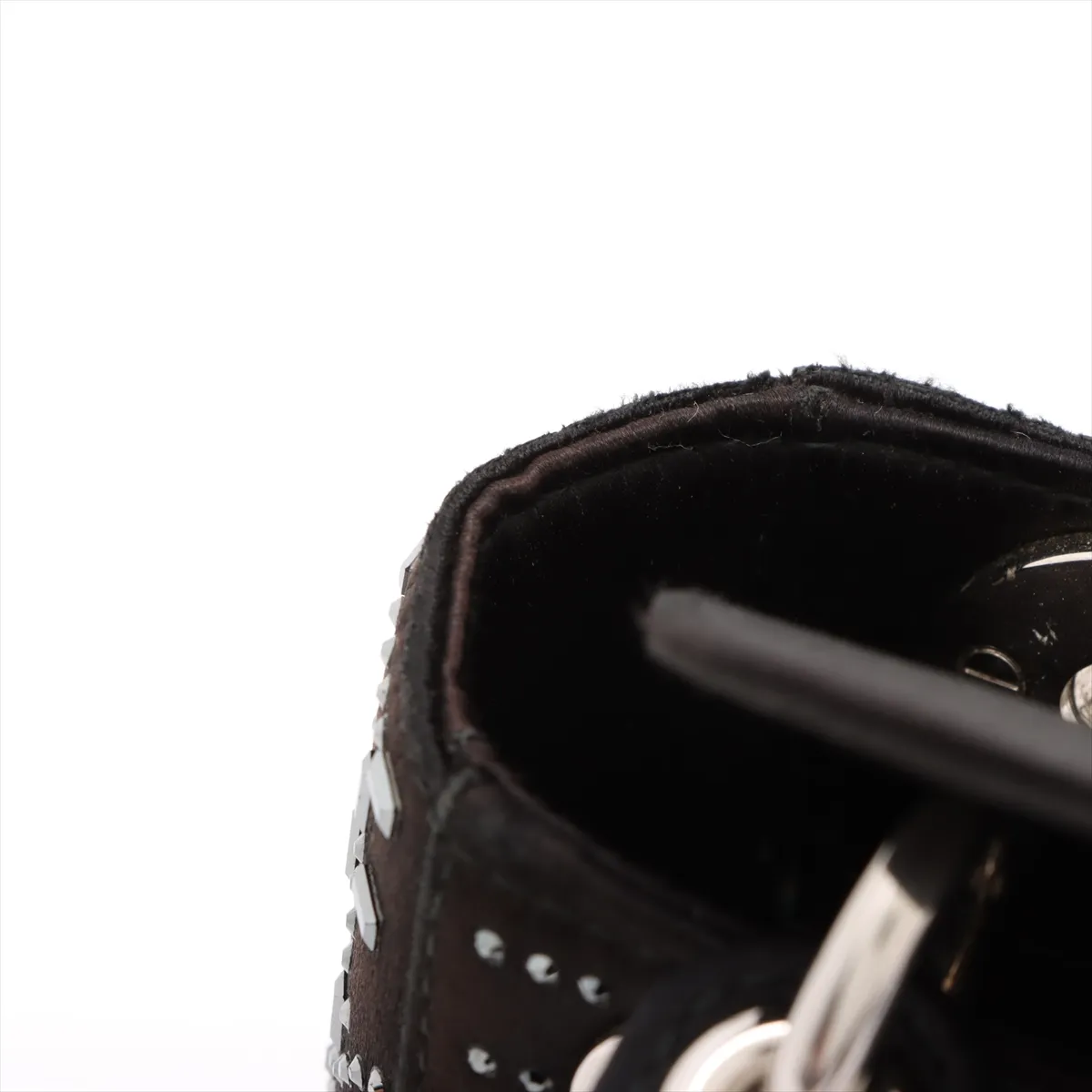 Cannage Lady Dior Mini Satin x Rhinestone 2WAY Handbag Black — view 11