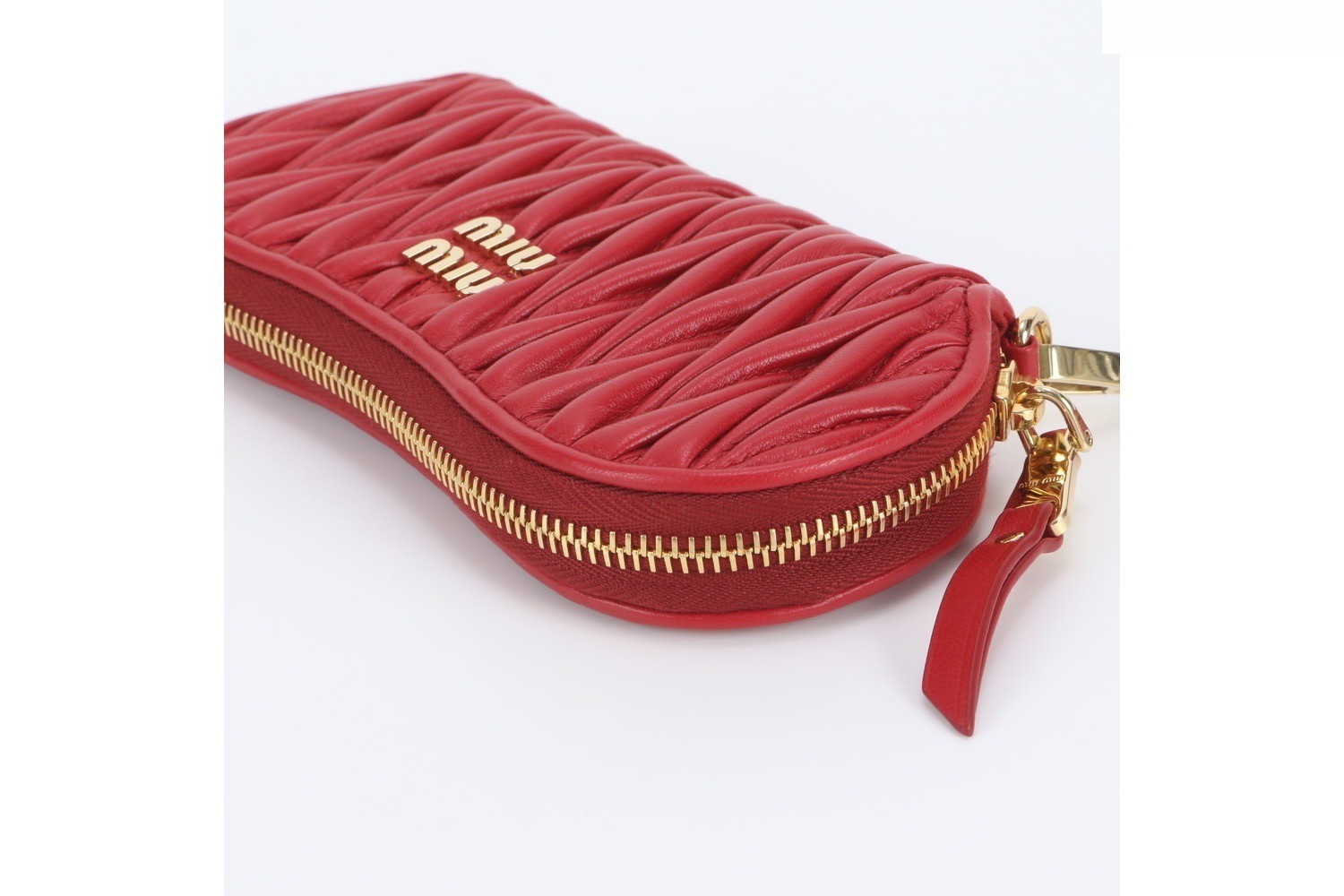 Matelassé leather pouch/clutch with shoulder strap — view 5