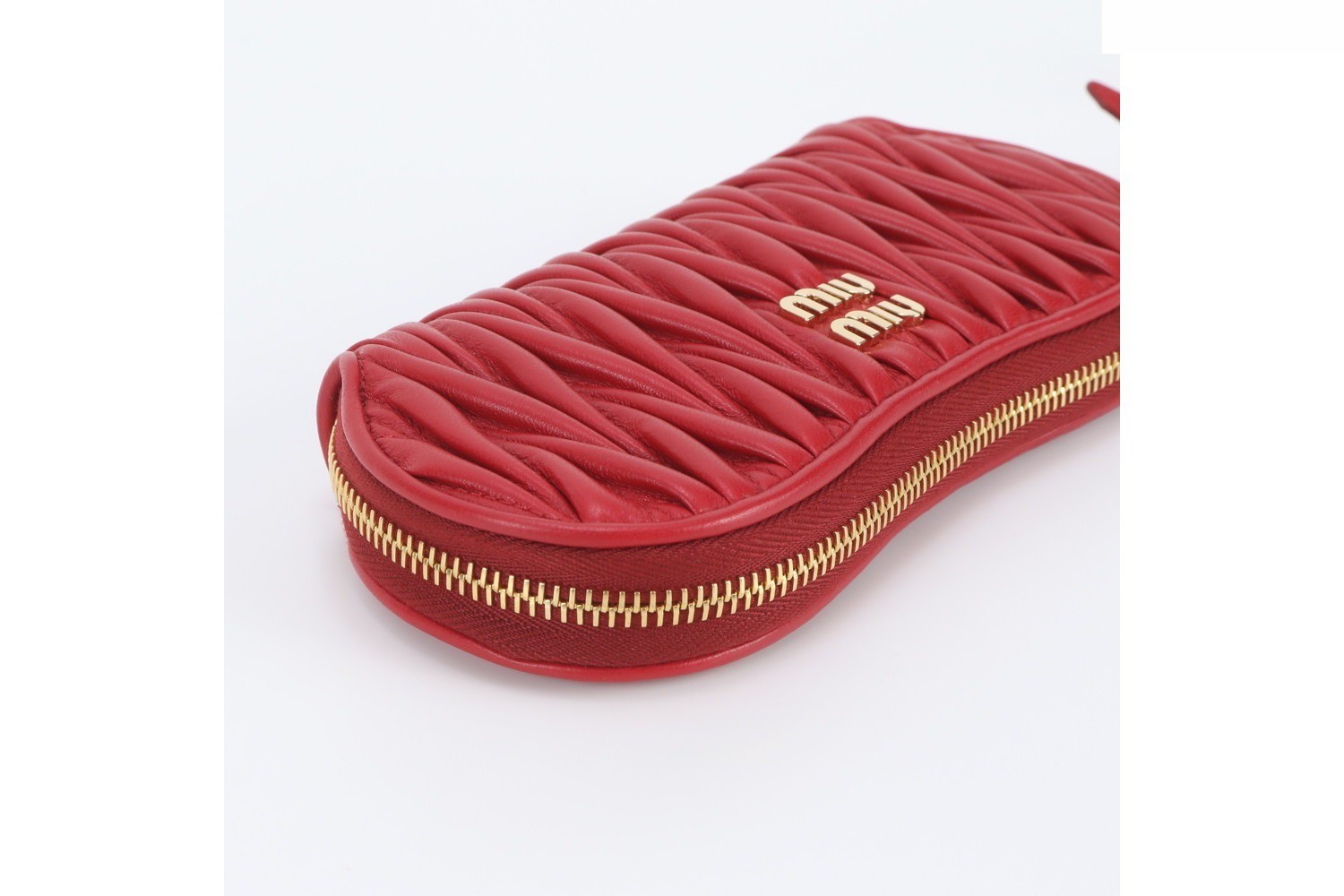 Matelassé leather pouch/clutch with shoulder strap — view 6