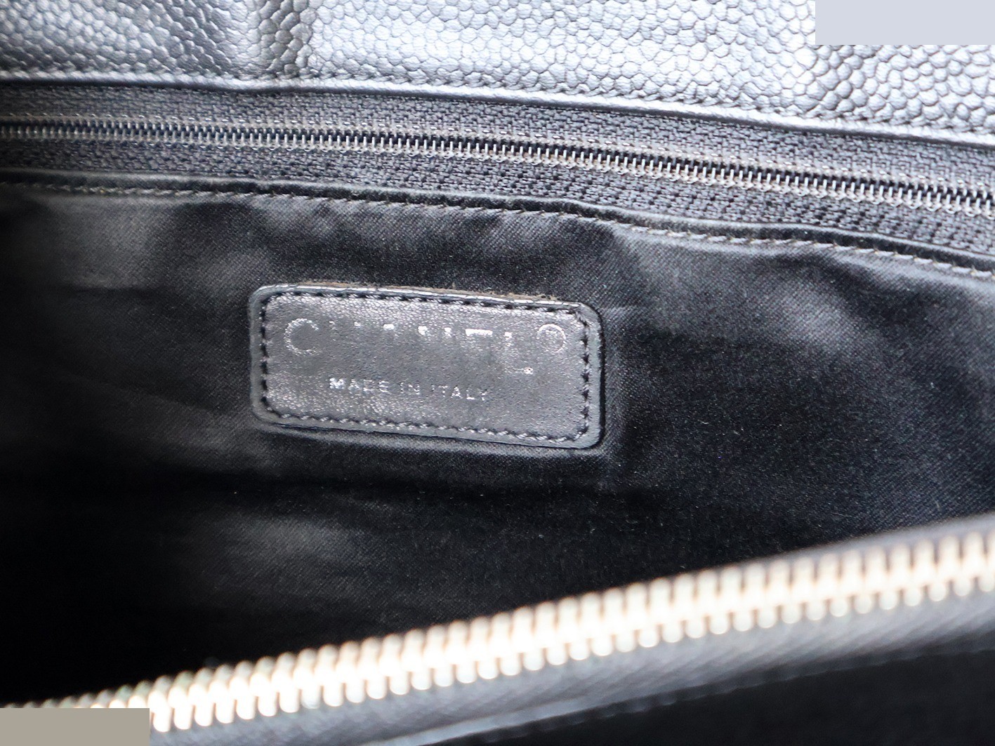 Caviar Skin GST Chain Tote Bag, Black — view 10