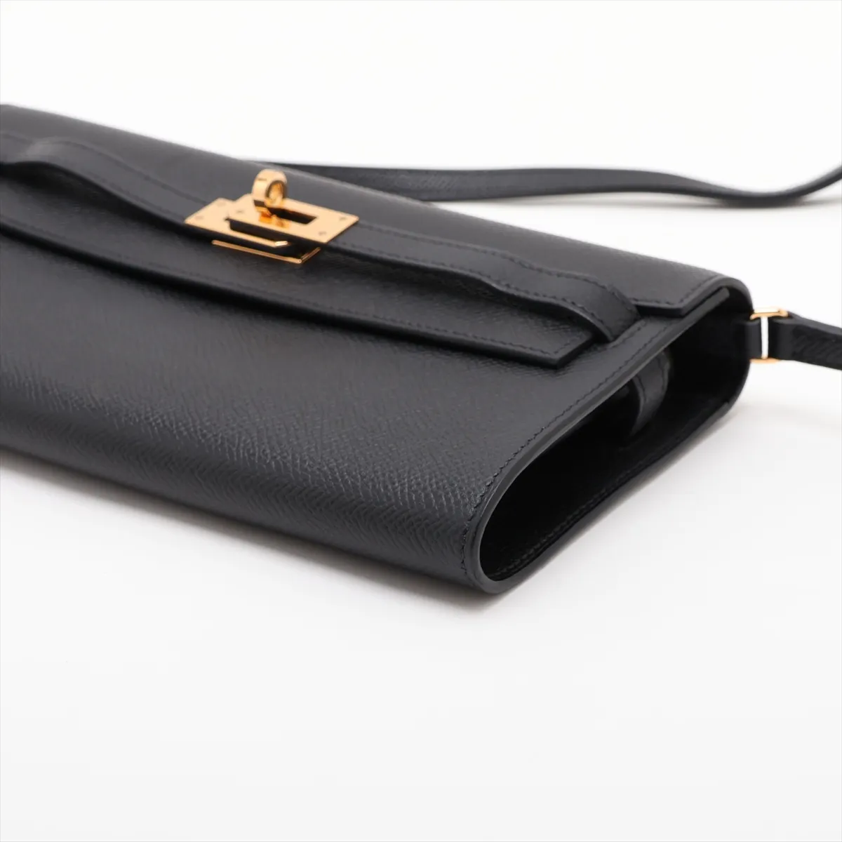 [Individually packaged] Hermes Kelly Wallet To Go, Veau Epsom, Black, Gold Hardware, Z: 2021 — view 3