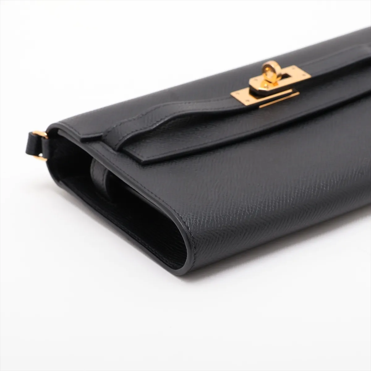 [Individually packaged] Hermes Kelly Wallet To Go, Veau Epsom, Black, Gold Hardware, Z: 2021 — view 4