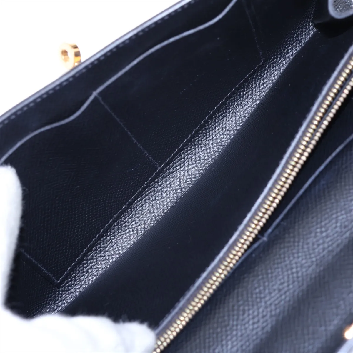 [Individually packaged] Hermes Kelly Wallet To Go, Veau Epsom, Black, Gold Hardware, Z: 2021 — view 6