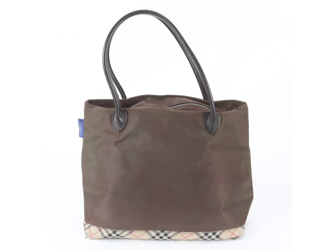 Nova Check Leather Tote Bag — view 3