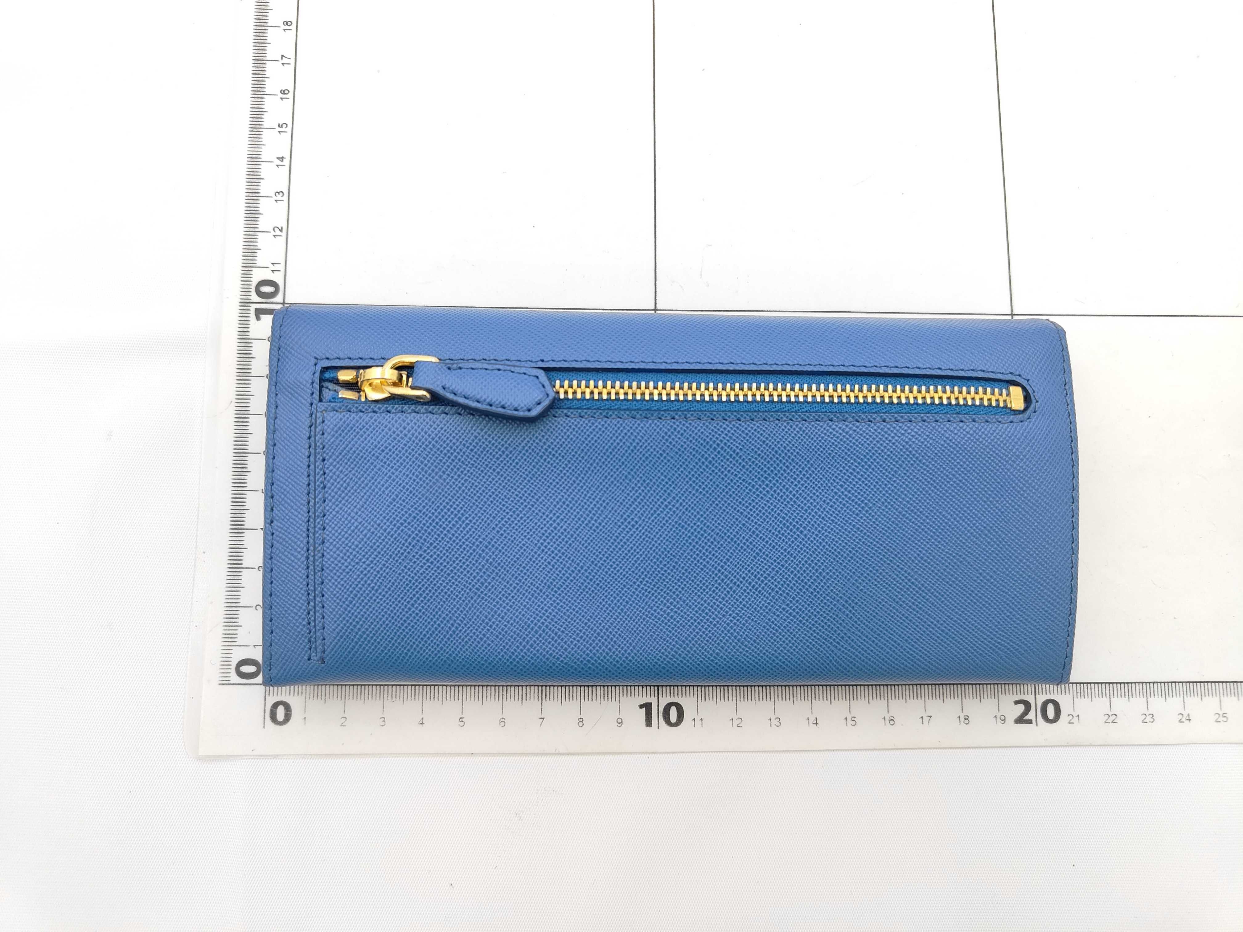 Blue Saffiano Leather Long Wallet 1M1132 — view 2