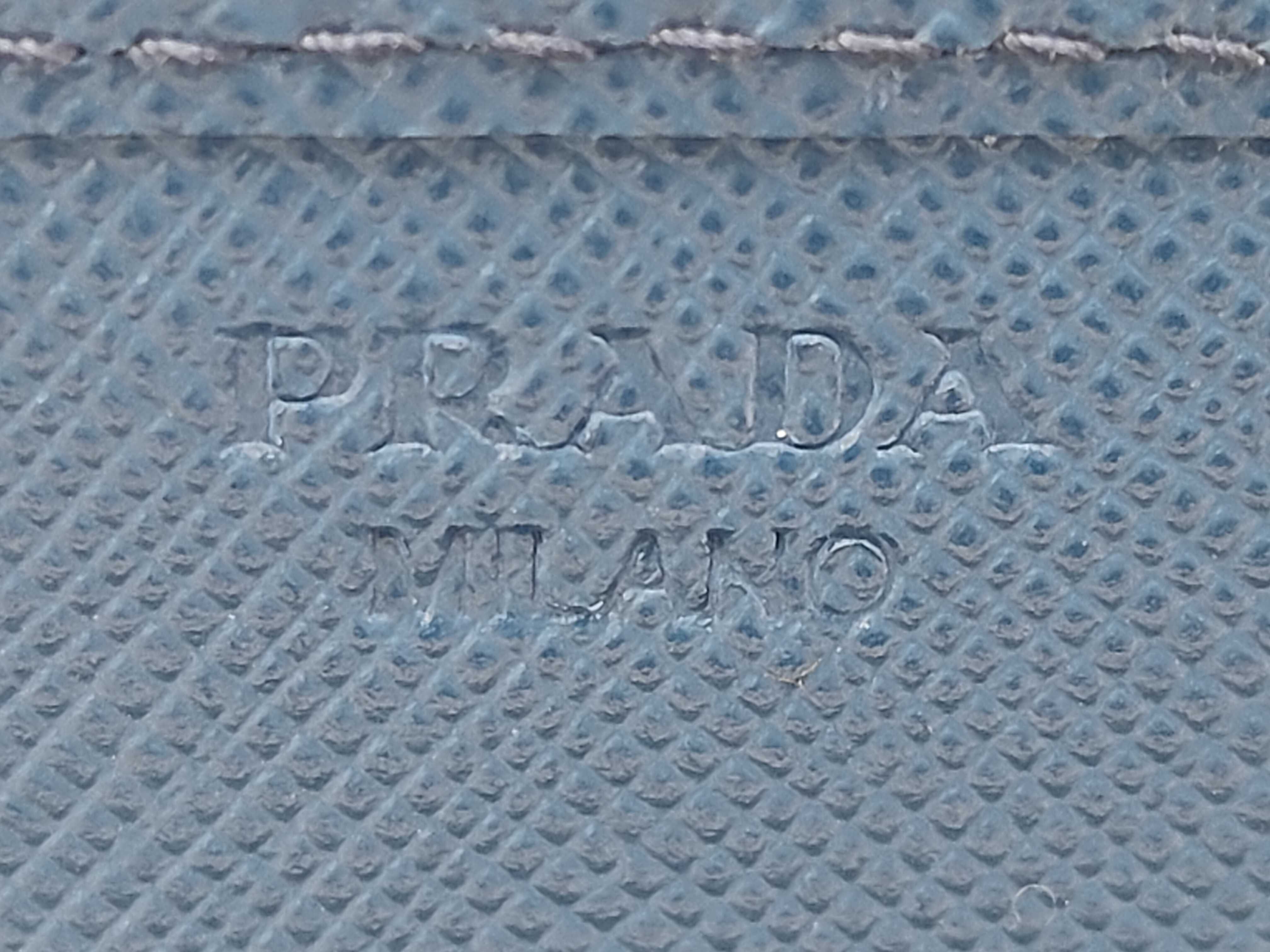 Blue Saffiano Leather Long Wallet 1M1132 — view 6