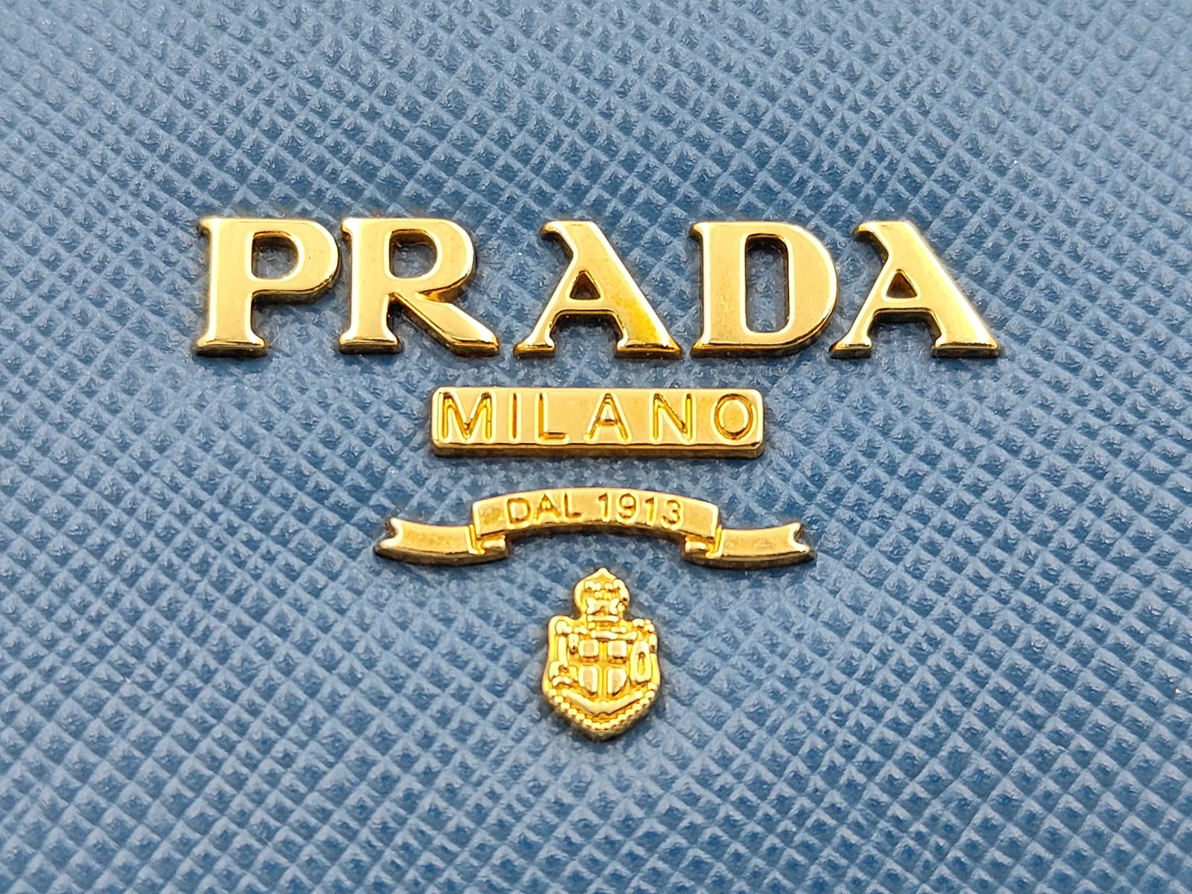 Blue Saffiano Leather Long Wallet 1M1132 — view 7