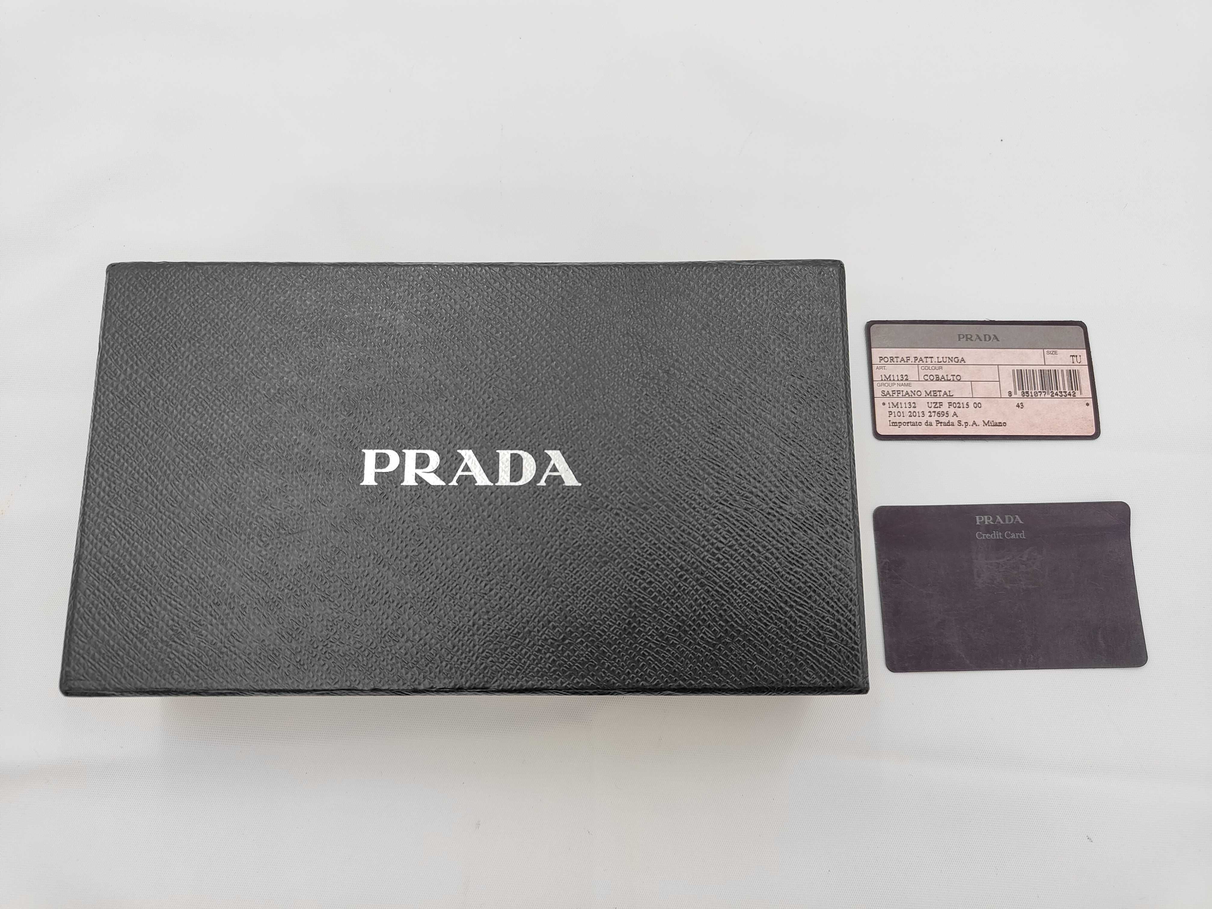 Blue Saffiano Leather Long Wallet 1M1132 — view 8