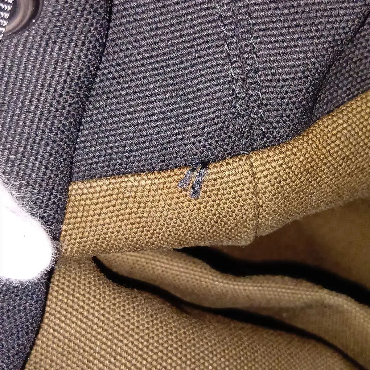 Intrecciato Canvas x Leather Backpack/Rucksack, Khaki x Black — view 13