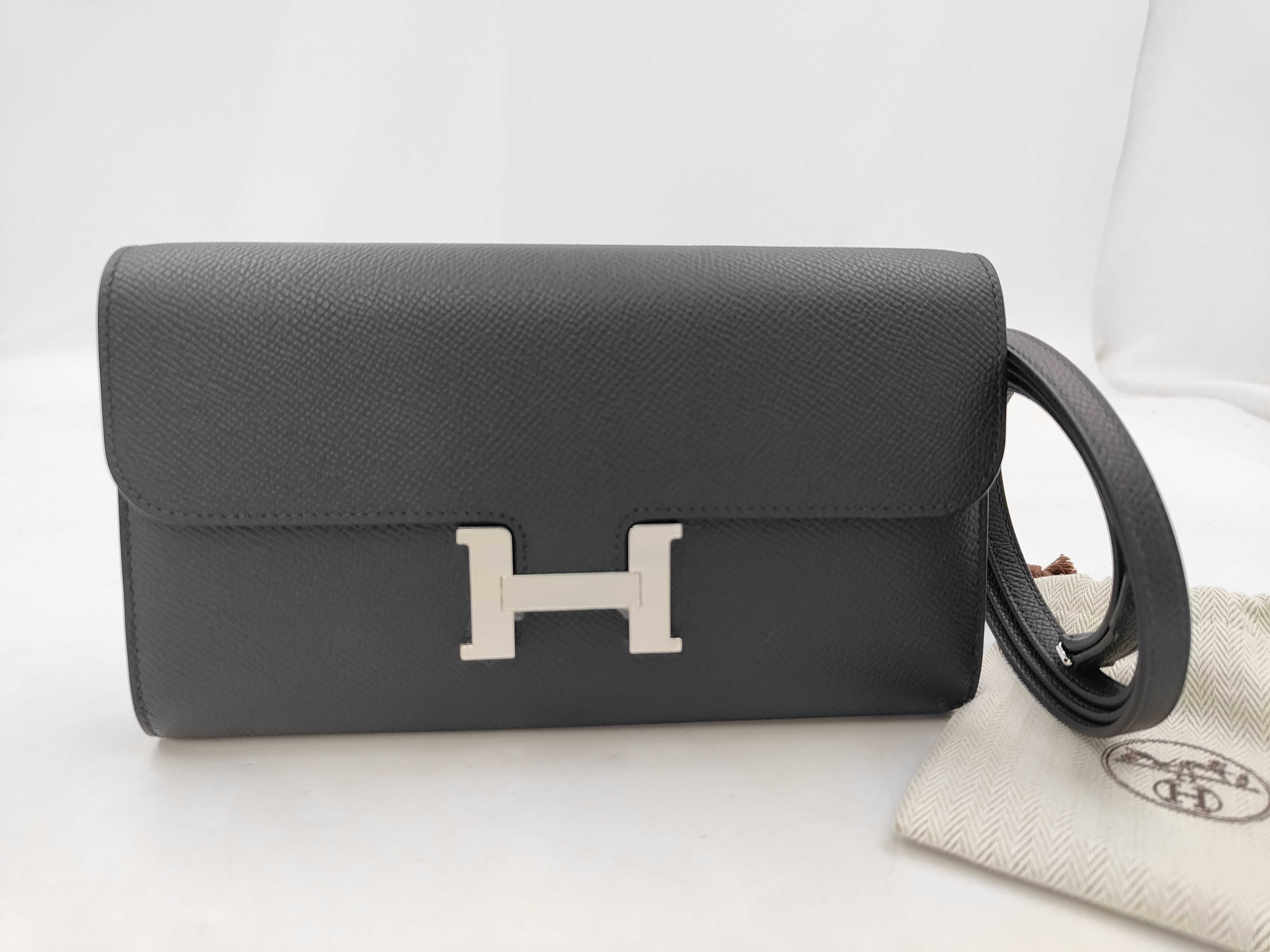 Constance To Go Epsom Black Silver Hardware K Stamp Shoulder Bag