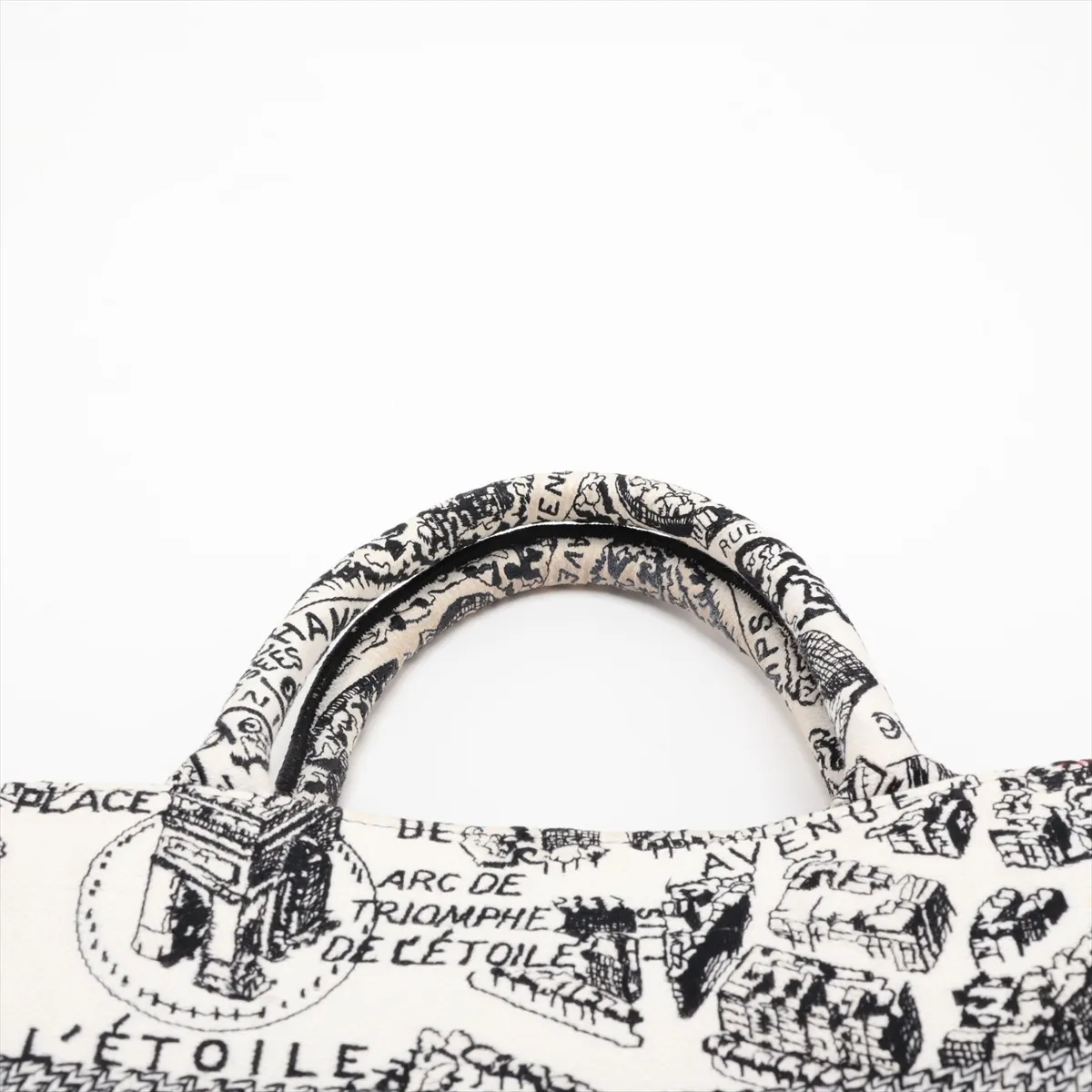 Plan de Paris Book Tote Small Canvas Tote Bag White x Black — view 6