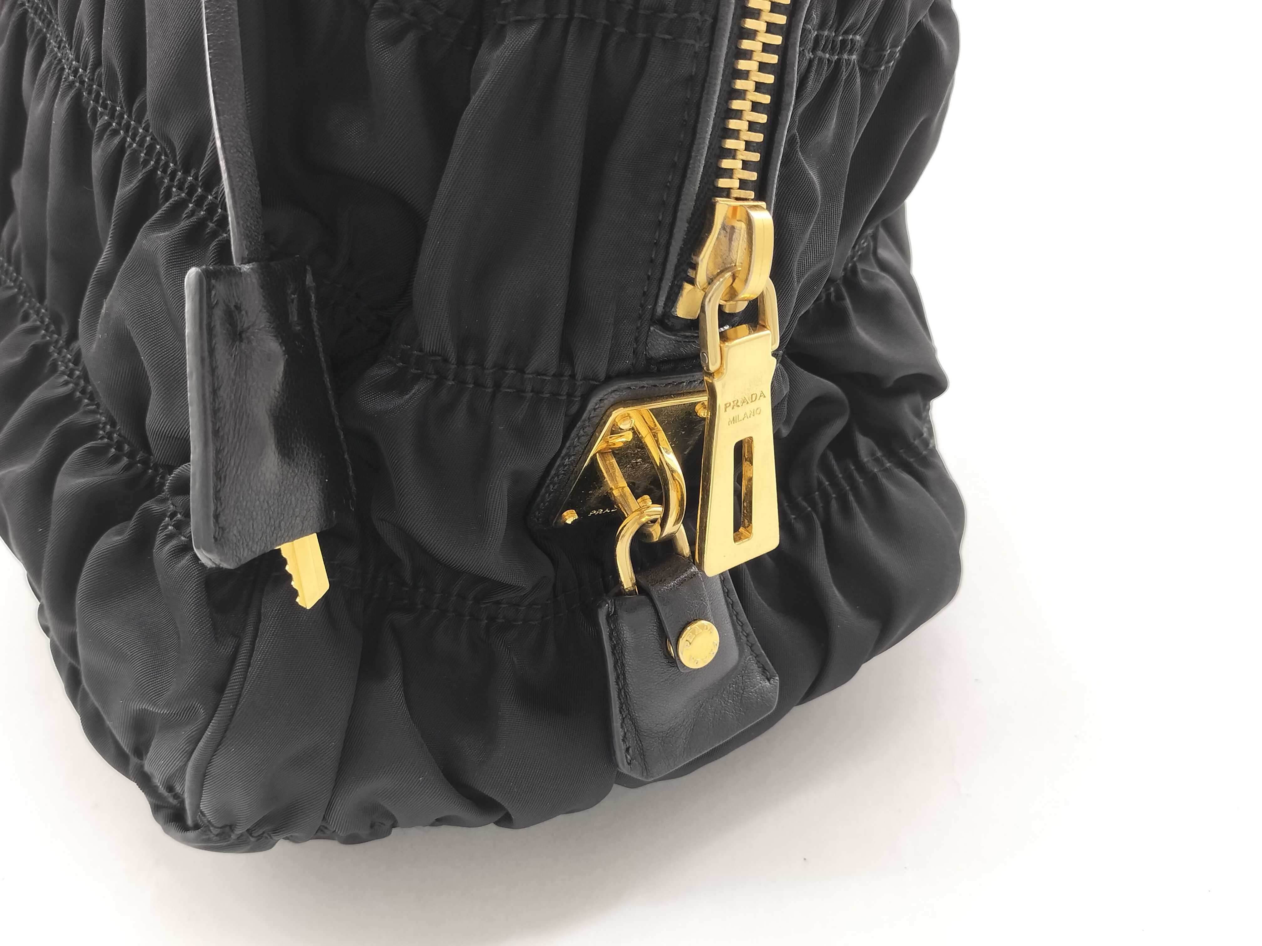 Tessuto Gaufre Shoulder Tote Bag 2-Way Black B1336L Handbag — view 9