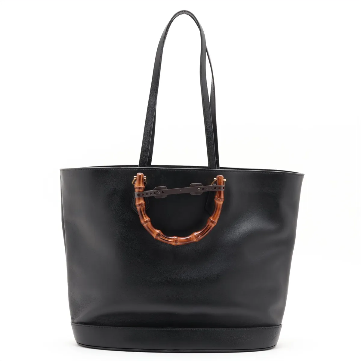 Bamboo Diana Leather 2-Way Tote Bag, Black, 746270 — view 2