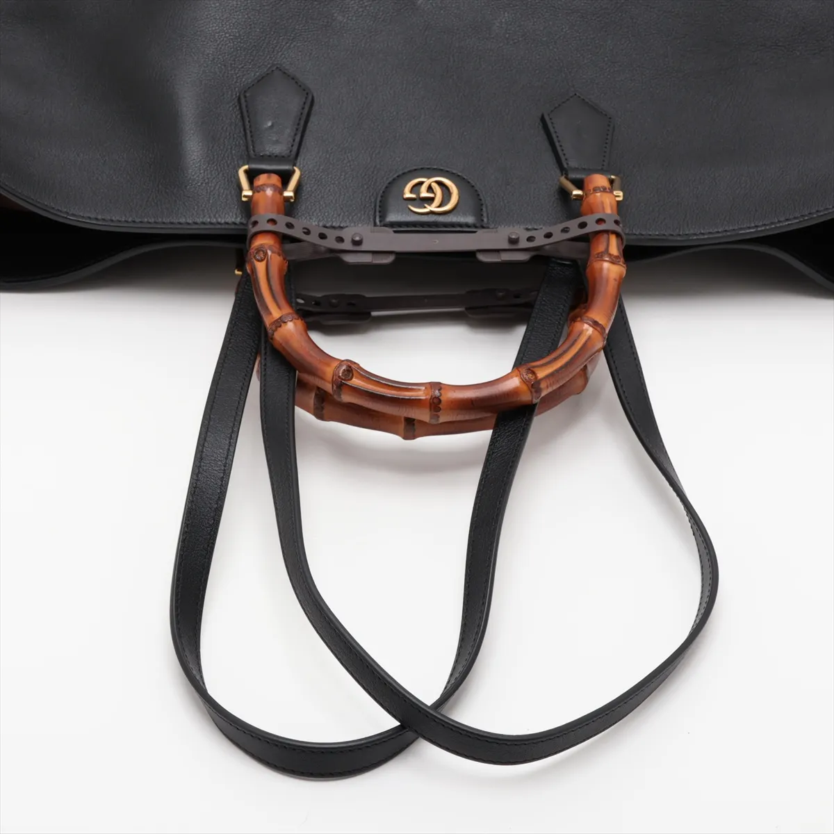 Bamboo Diana Leather 2-Way Tote Bag, Black, 746270 — view 5