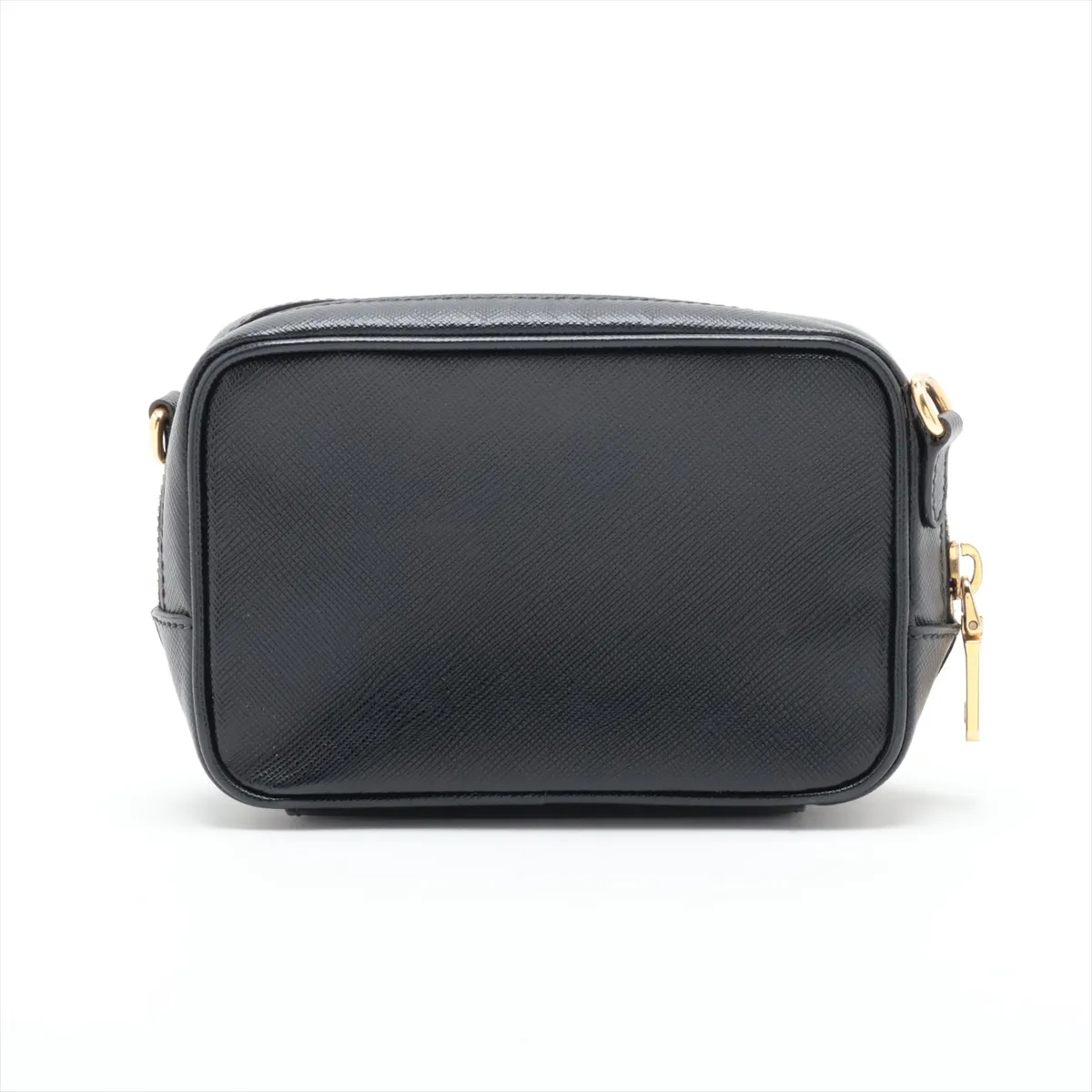 Saffiano Leather Shoulder Bag, Black — view 2
