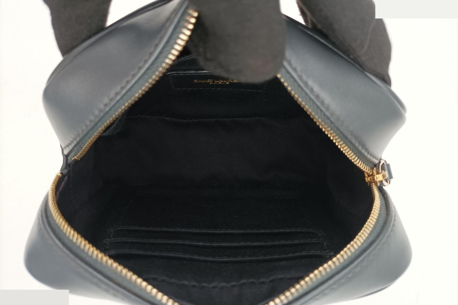 Lou Chevron Tassel Charm Camera Leather Black — view 6