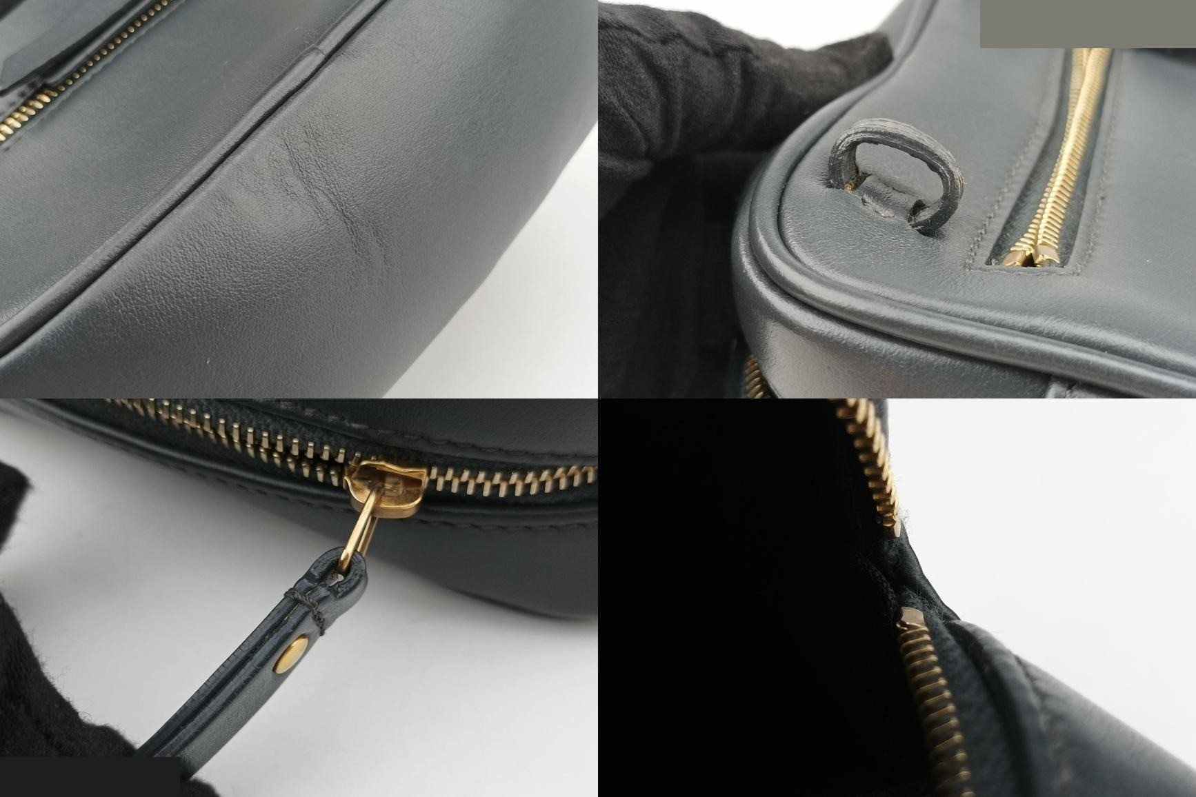 Lou Chevron Tassel Charm Camera Leather Black — view 9