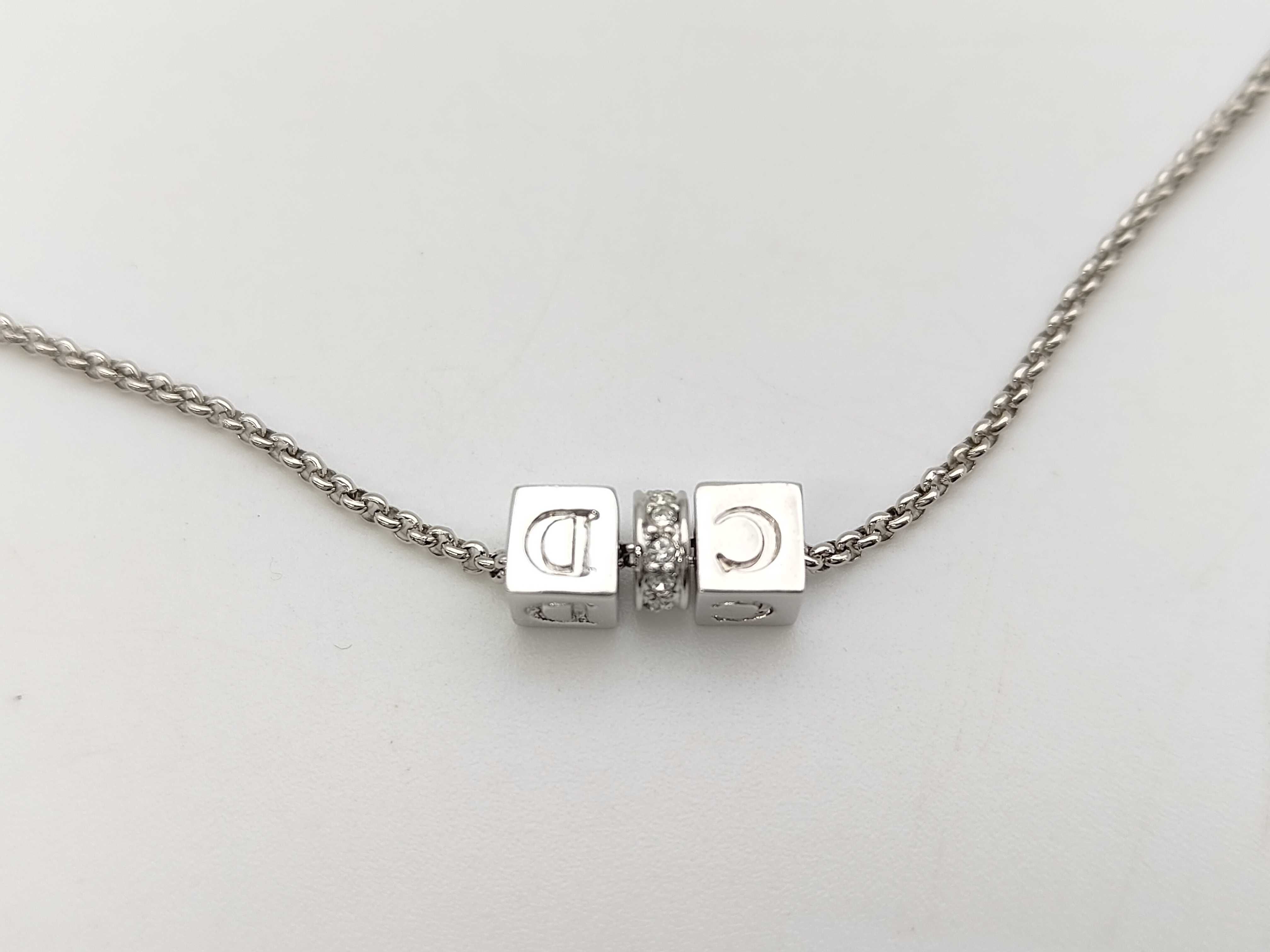 CD Logo Cube Rhinestone Necklace — view 2