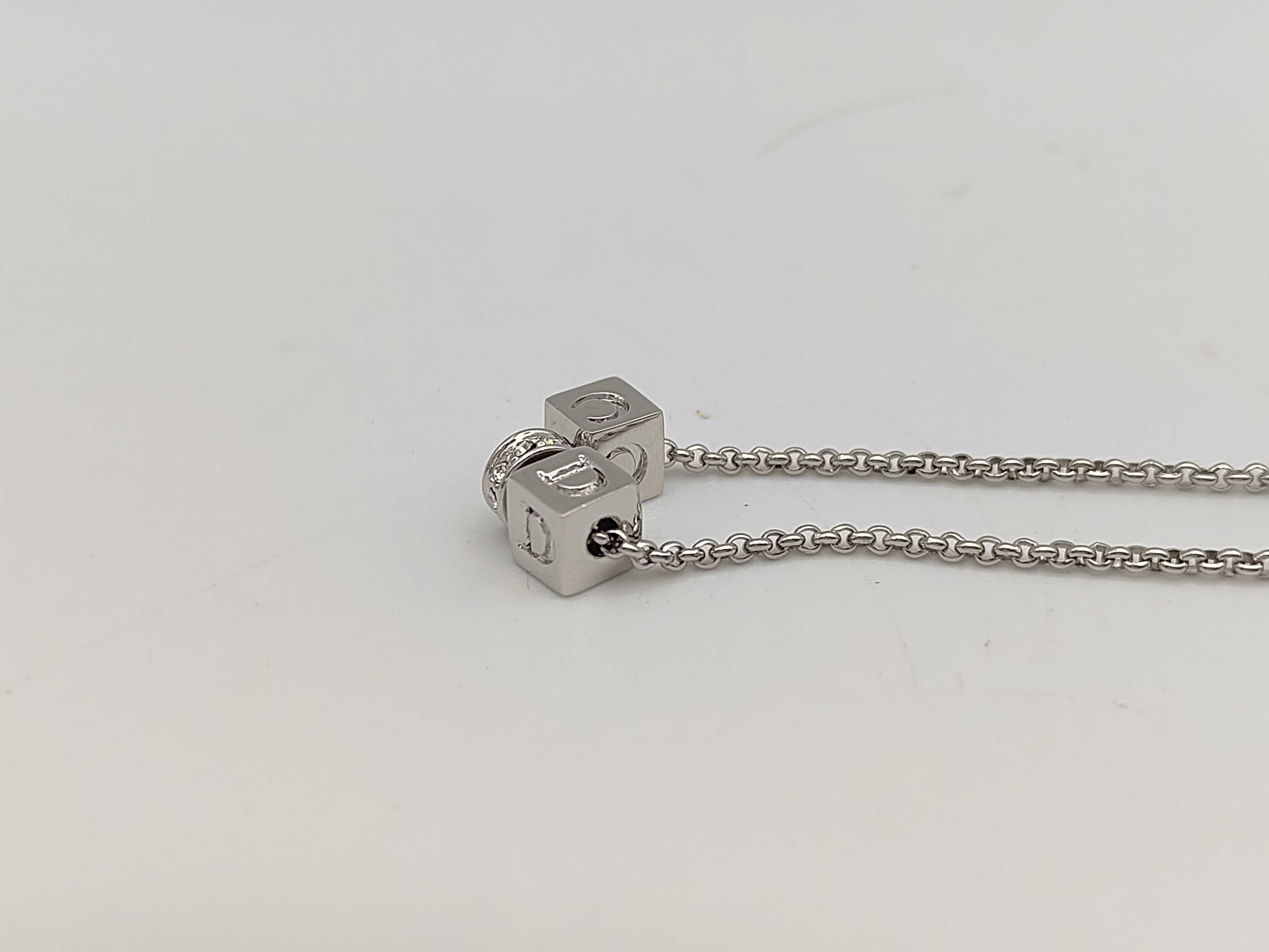CD Logo Cube Rhinestone Necklace — view 3