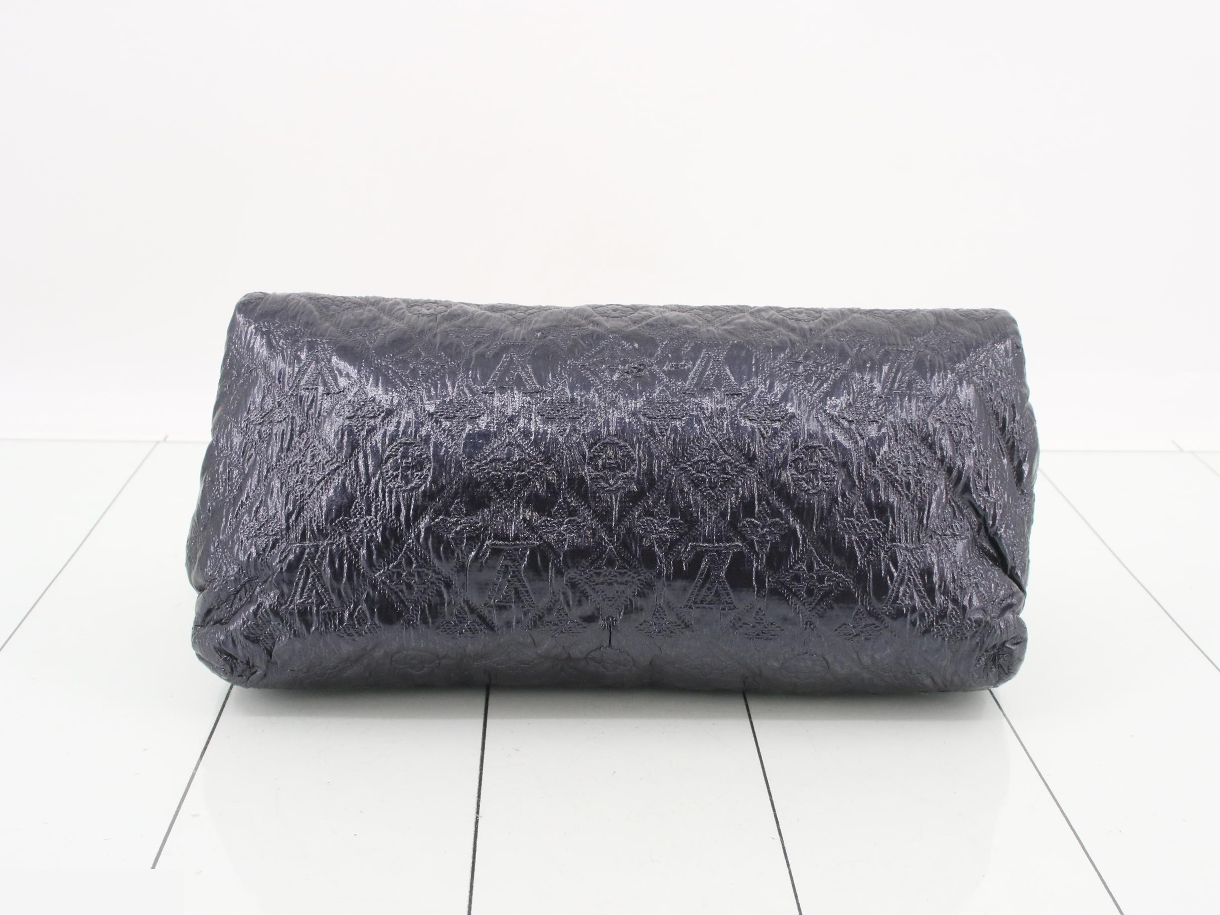 Vinyl clutch bag, second bag, black, metal plate — view 2