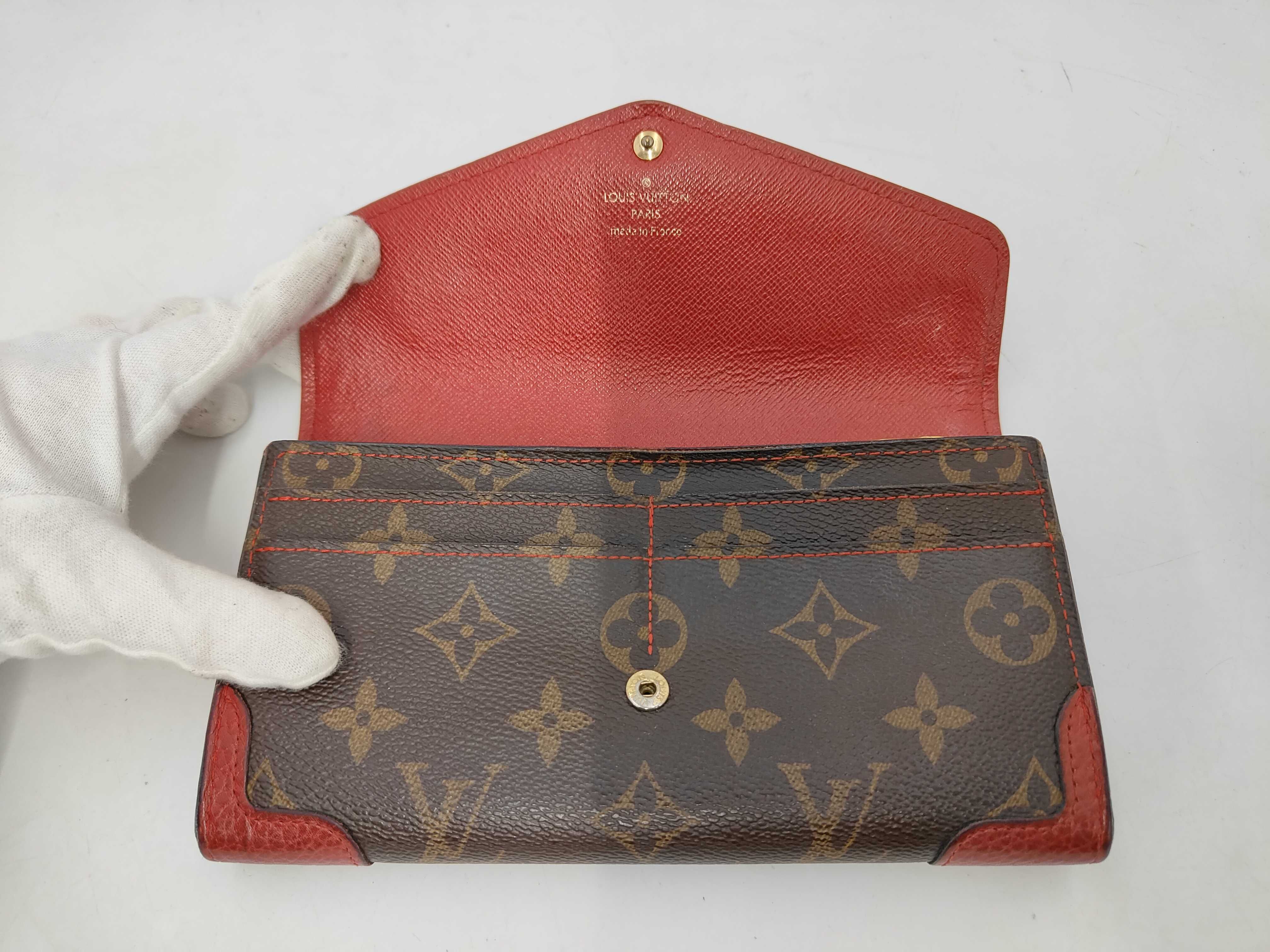 Monogram Louis Vuitton Monogram Portefeuille Sarah Retiro Cerise MI2177 Wallet — view 8