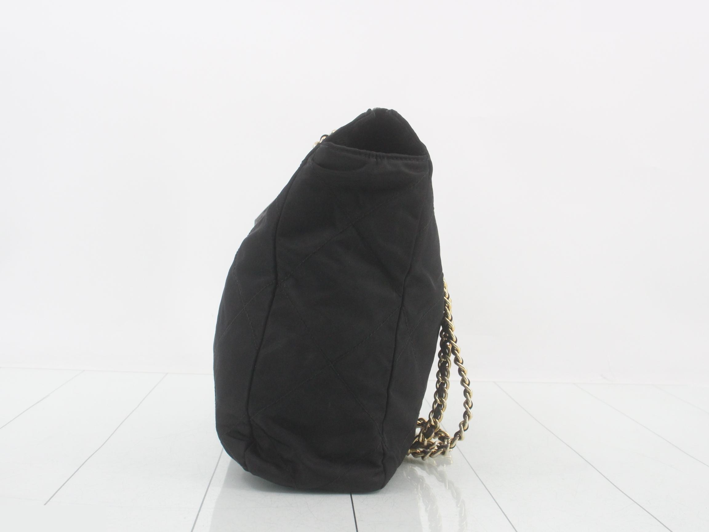 Nylon Triangle Plate Chain Tote Bag — view 3