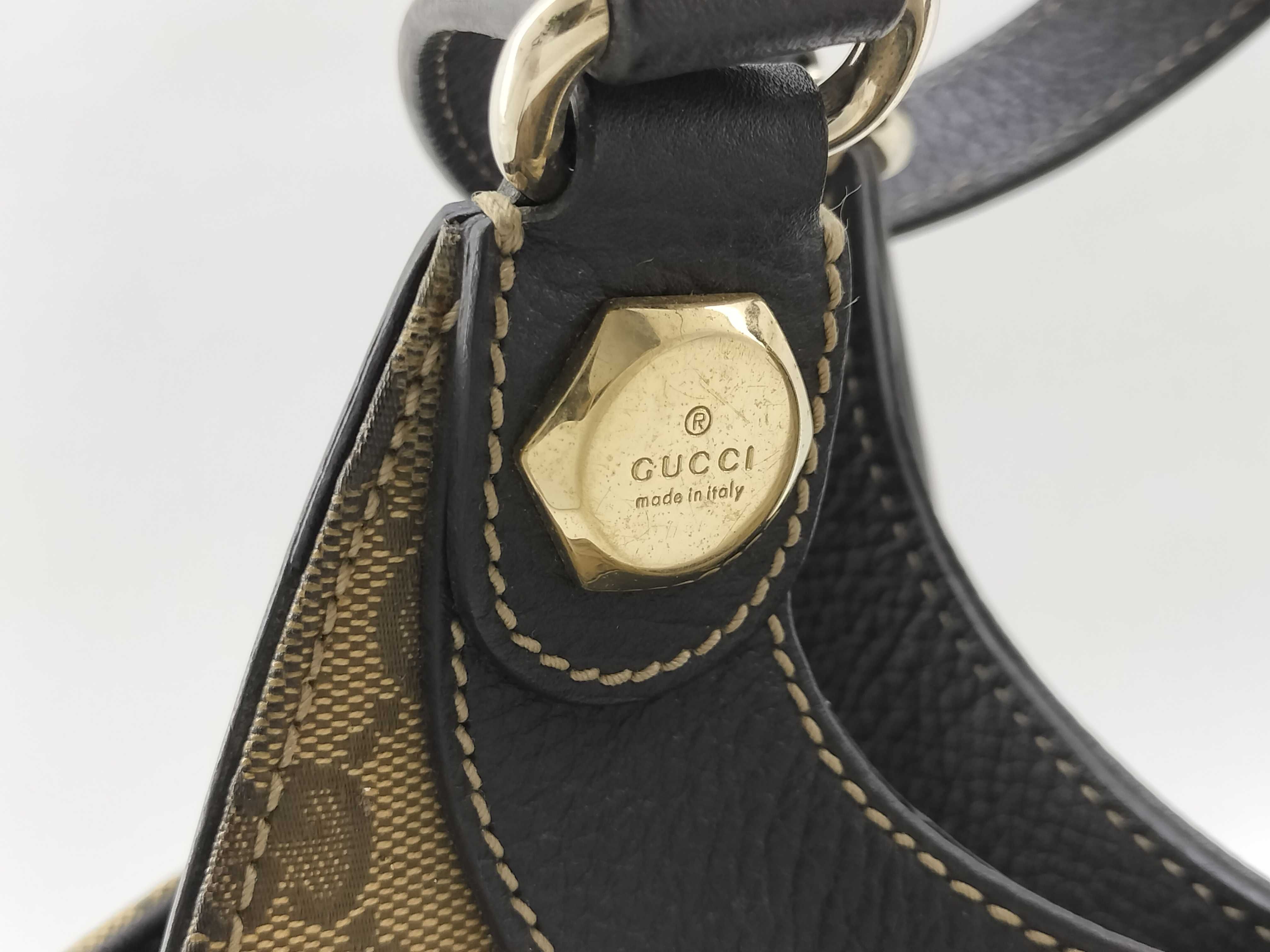GG Crystal Brown Crystal Leather GG Monogram Underarm Bag Handbag — view 11