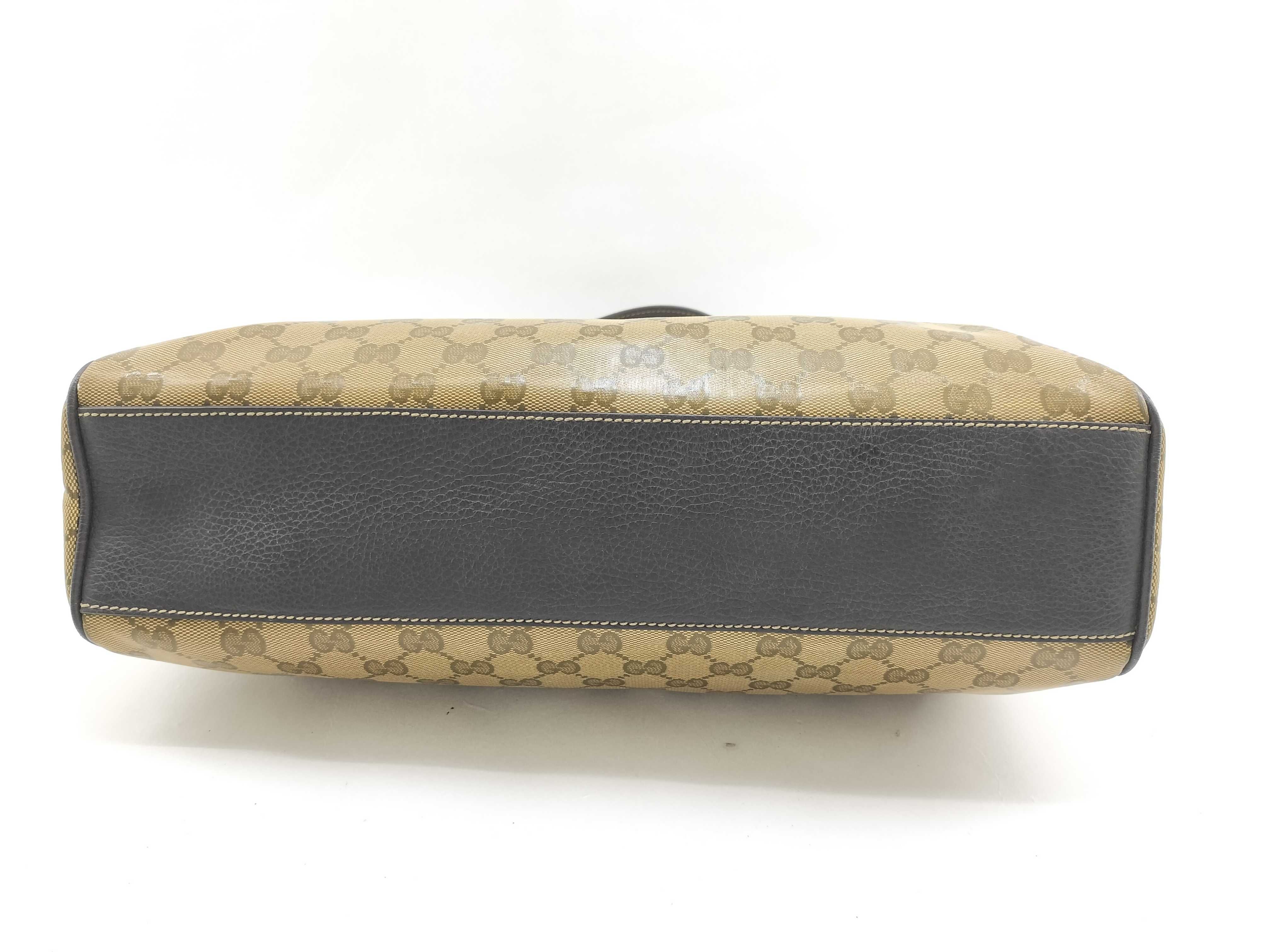 GG Crystal Brown Crystal Leather GG Monogram Underarm Bag Handbag — view 4