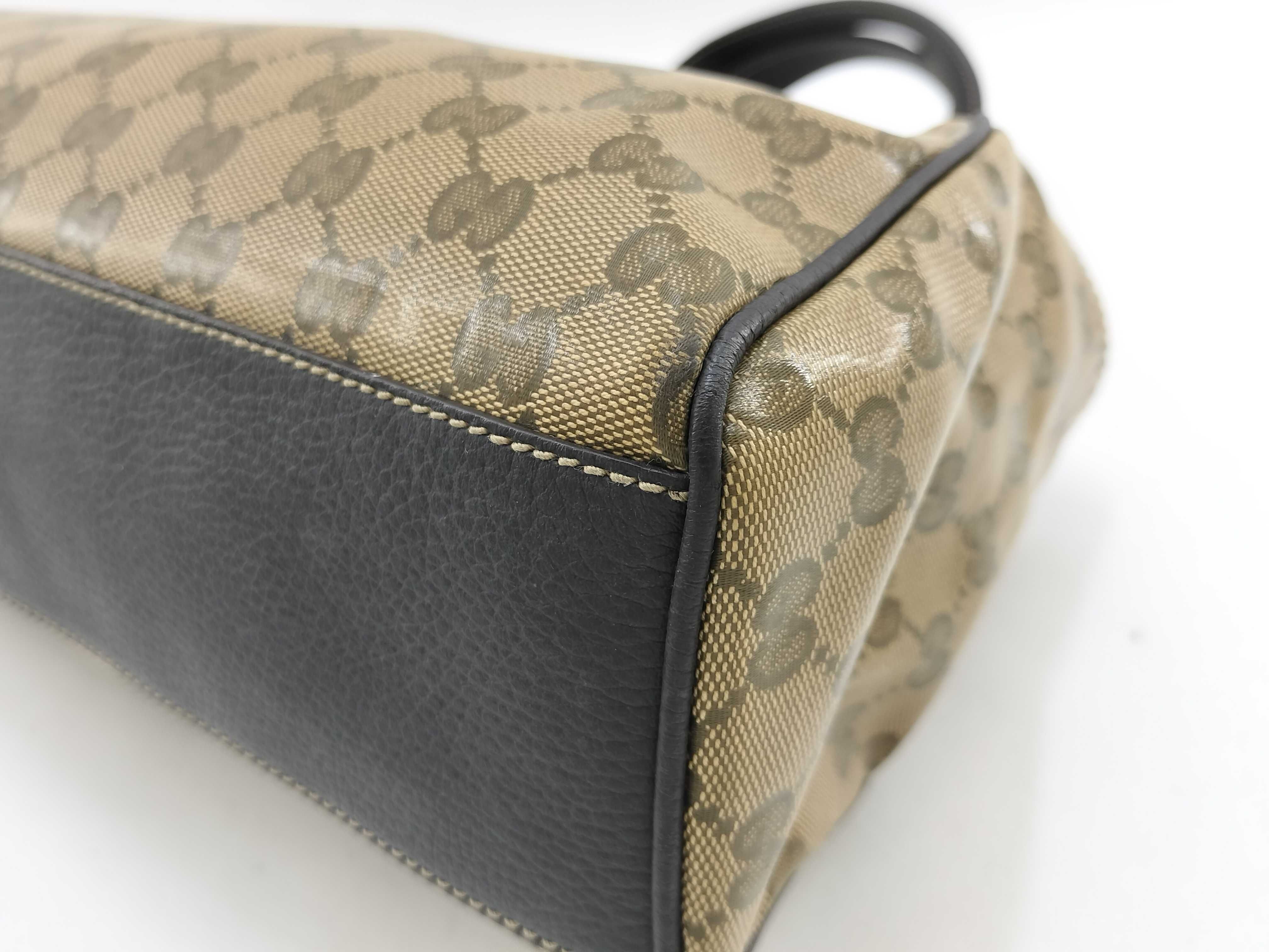 GG Crystal Brown Crystal Leather GG Monogram Underarm Bag Handbag — view 5