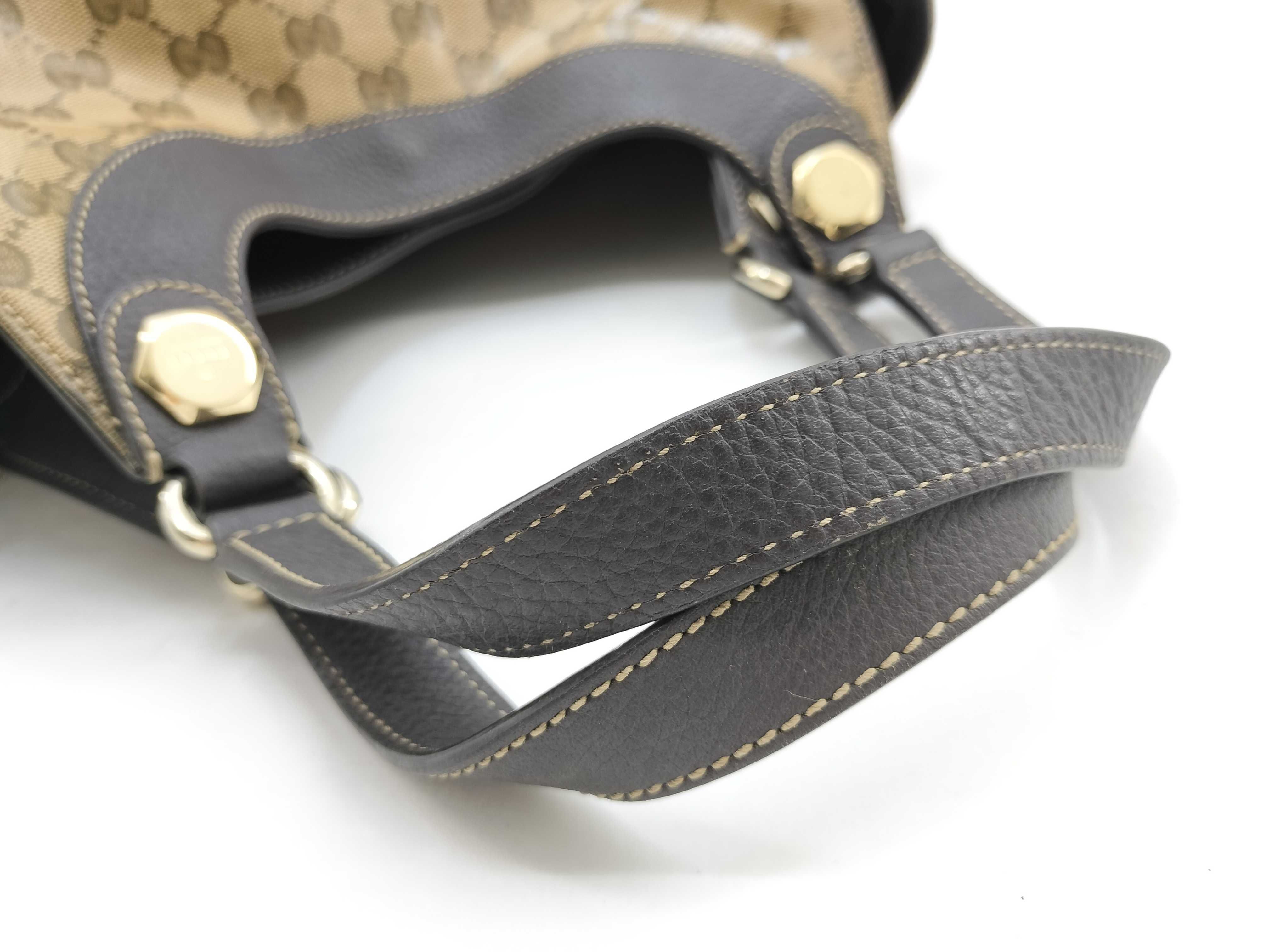 GG Crystal Brown Crystal Leather GG Monogram Underarm Bag Handbag — view 6