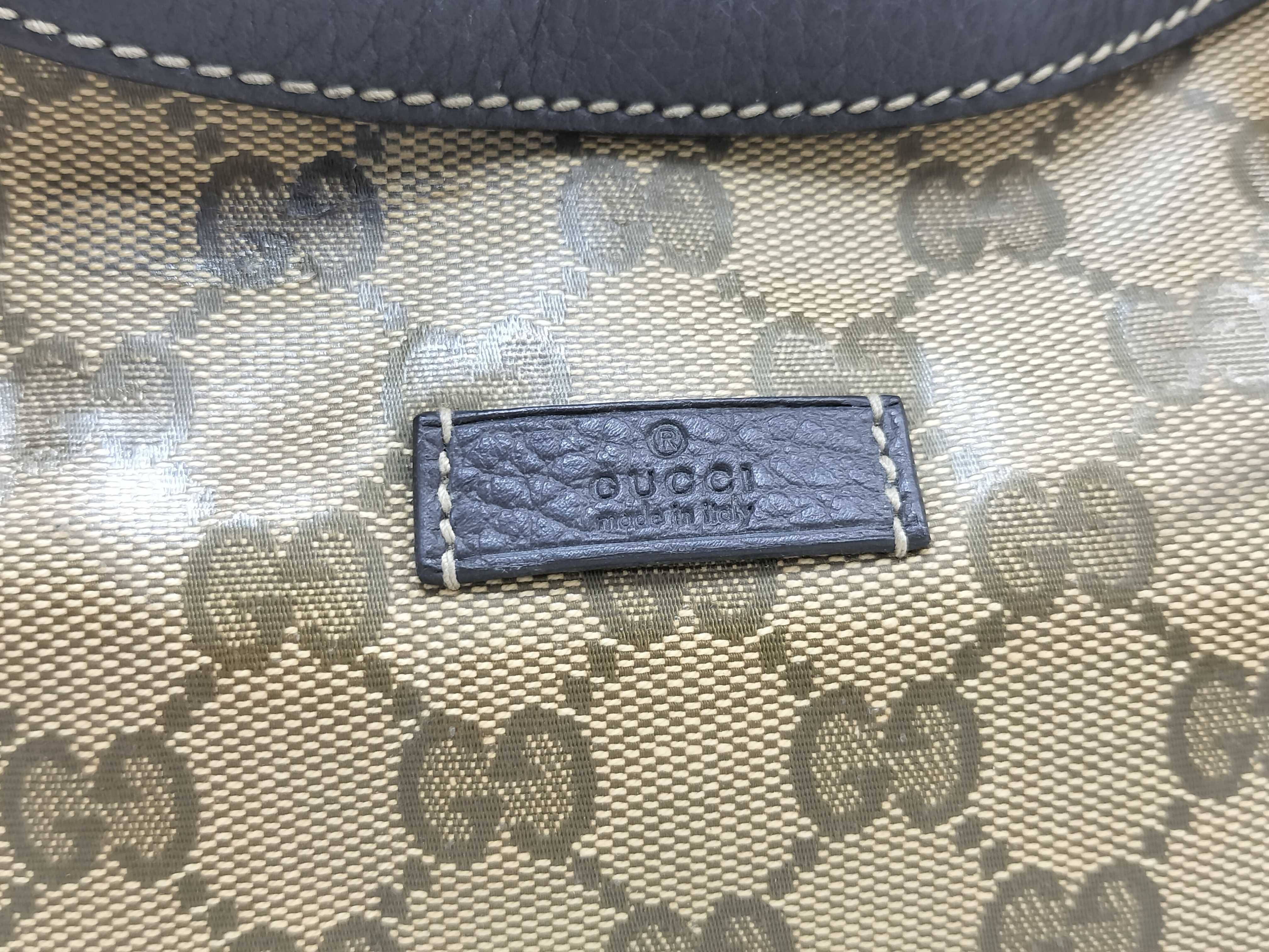 GG Crystal Brown Crystal Leather GG Monogram Underarm Bag Handbag — view 9